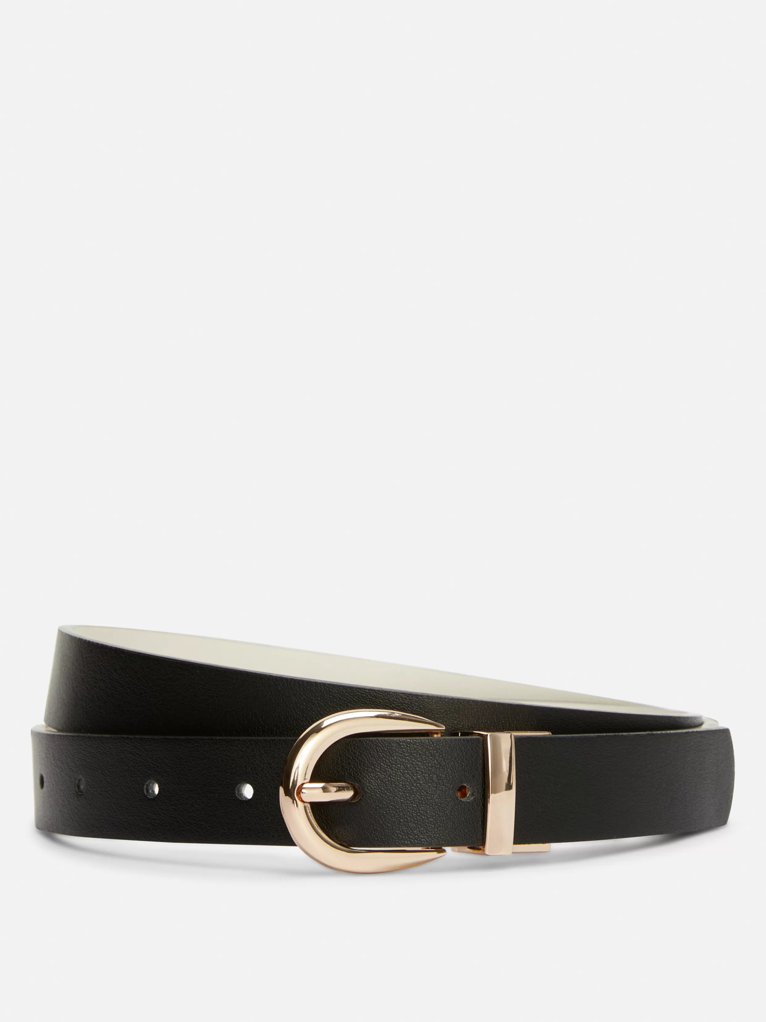 Cheap Reversible Curved-Buckle Belt Women Belts