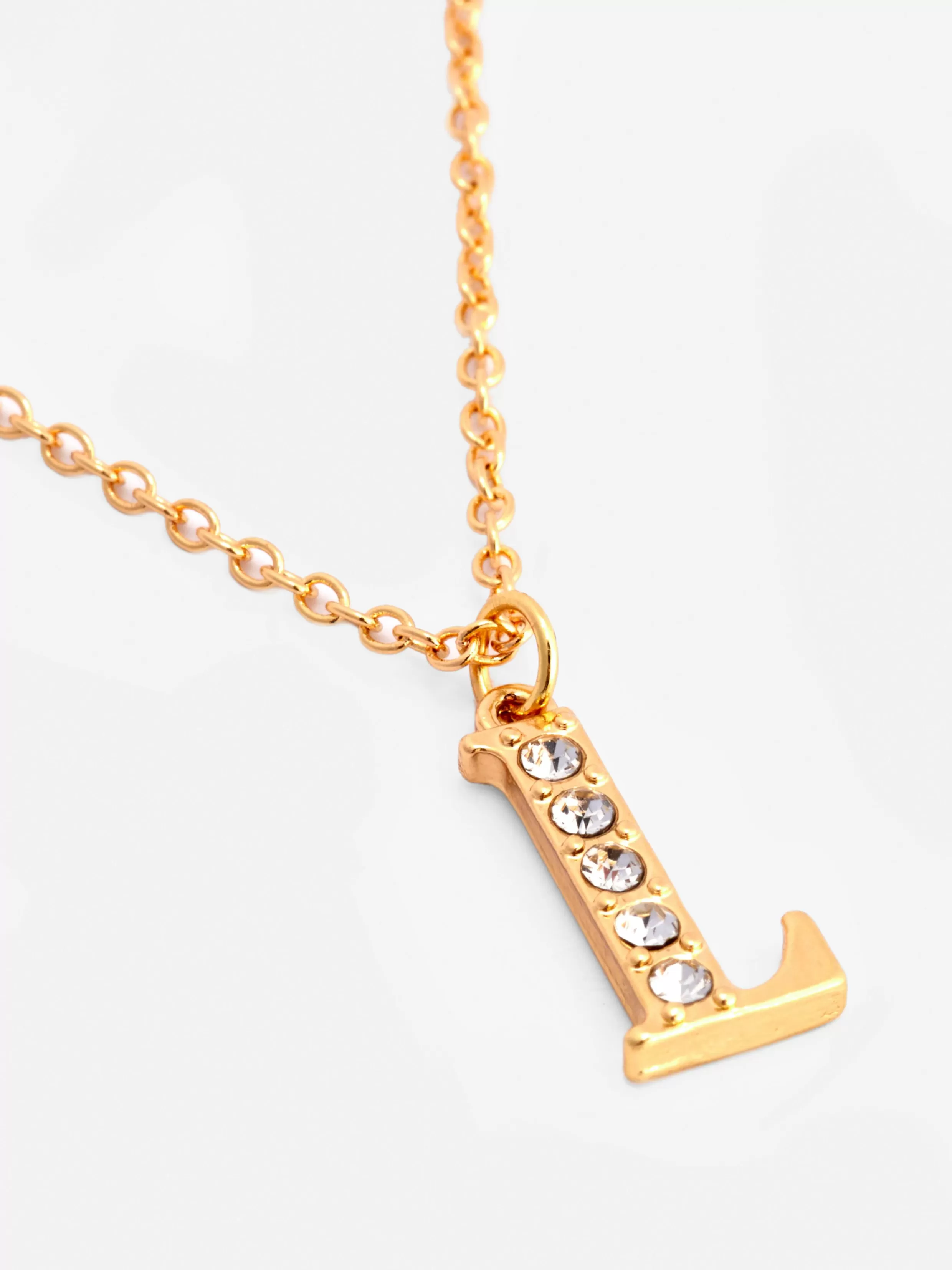 Store Rhinestone Initial Pendant Necklace Women Jewelry