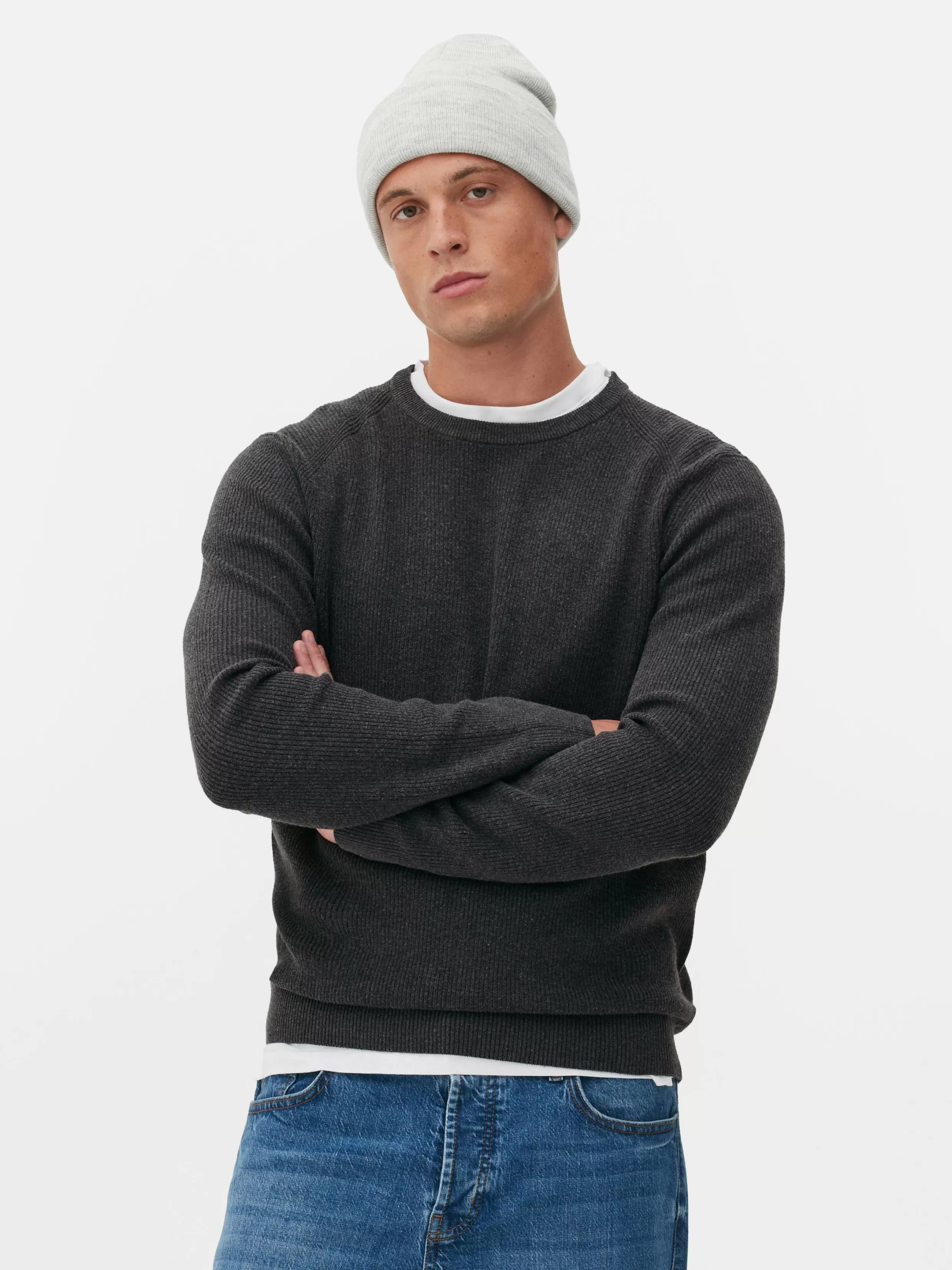 Outlet Ribbed Crew Neck Sweater Sweaters And Cardigans