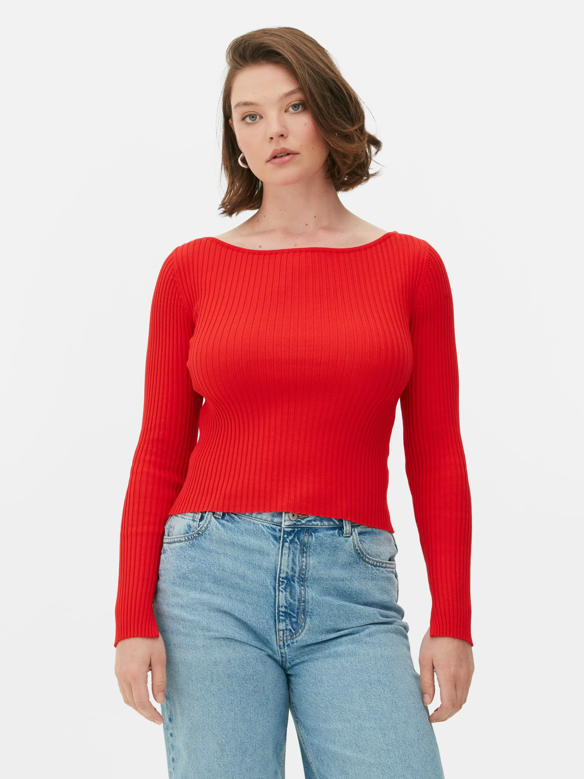 Cheap Ribbed Slash Neck Top Women Sweaters And Cardigans