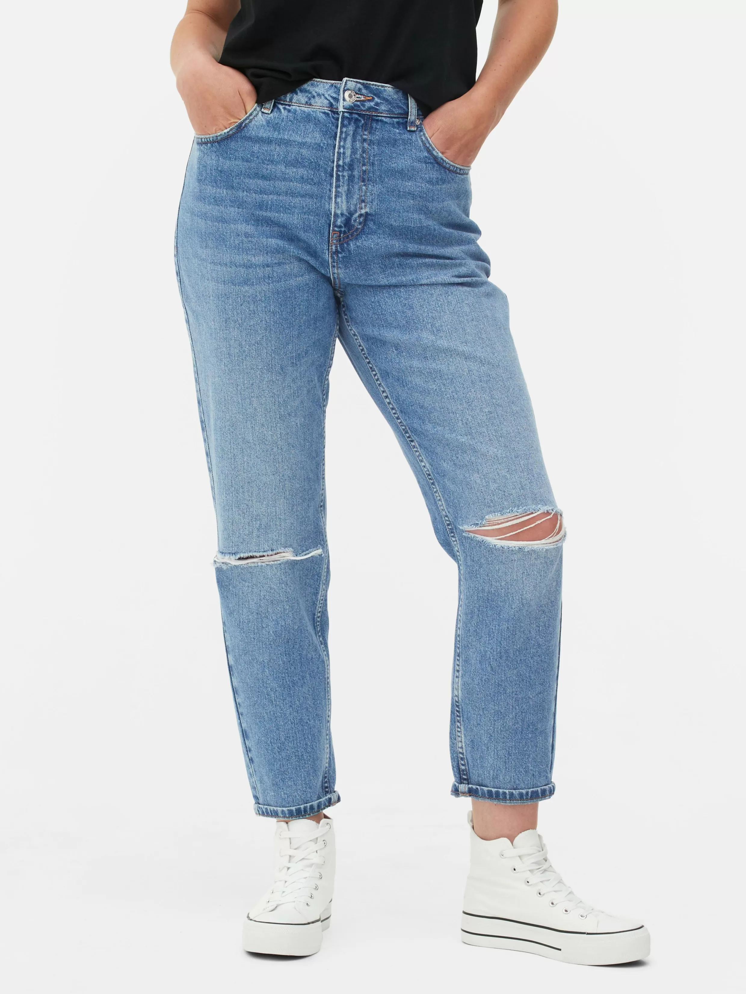 Flash Sale Ripped Denim Mom Jeans Women Denim | Jeans