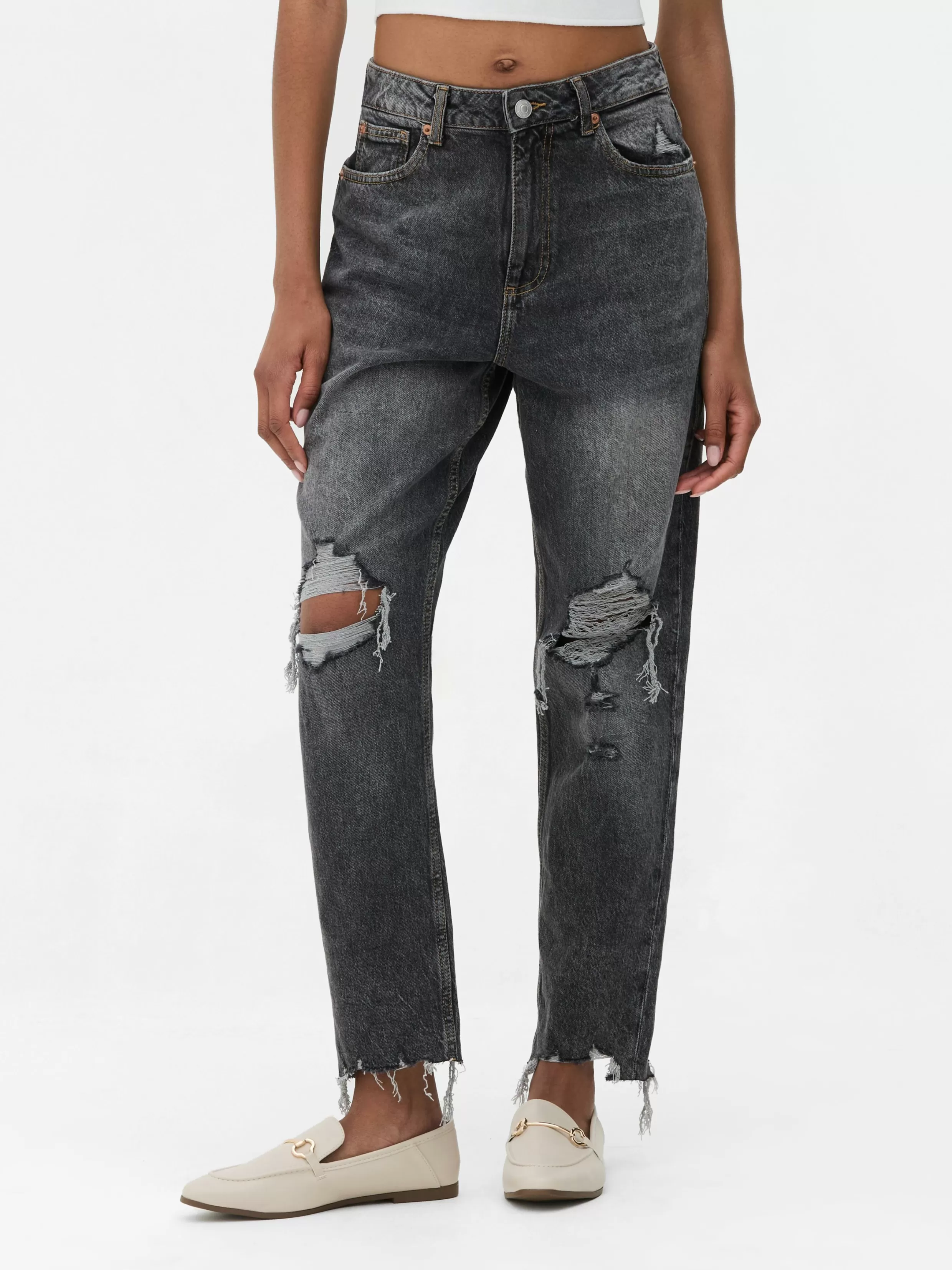 Hot Ripped Denim Mom Jeans Women Denim | Jeans