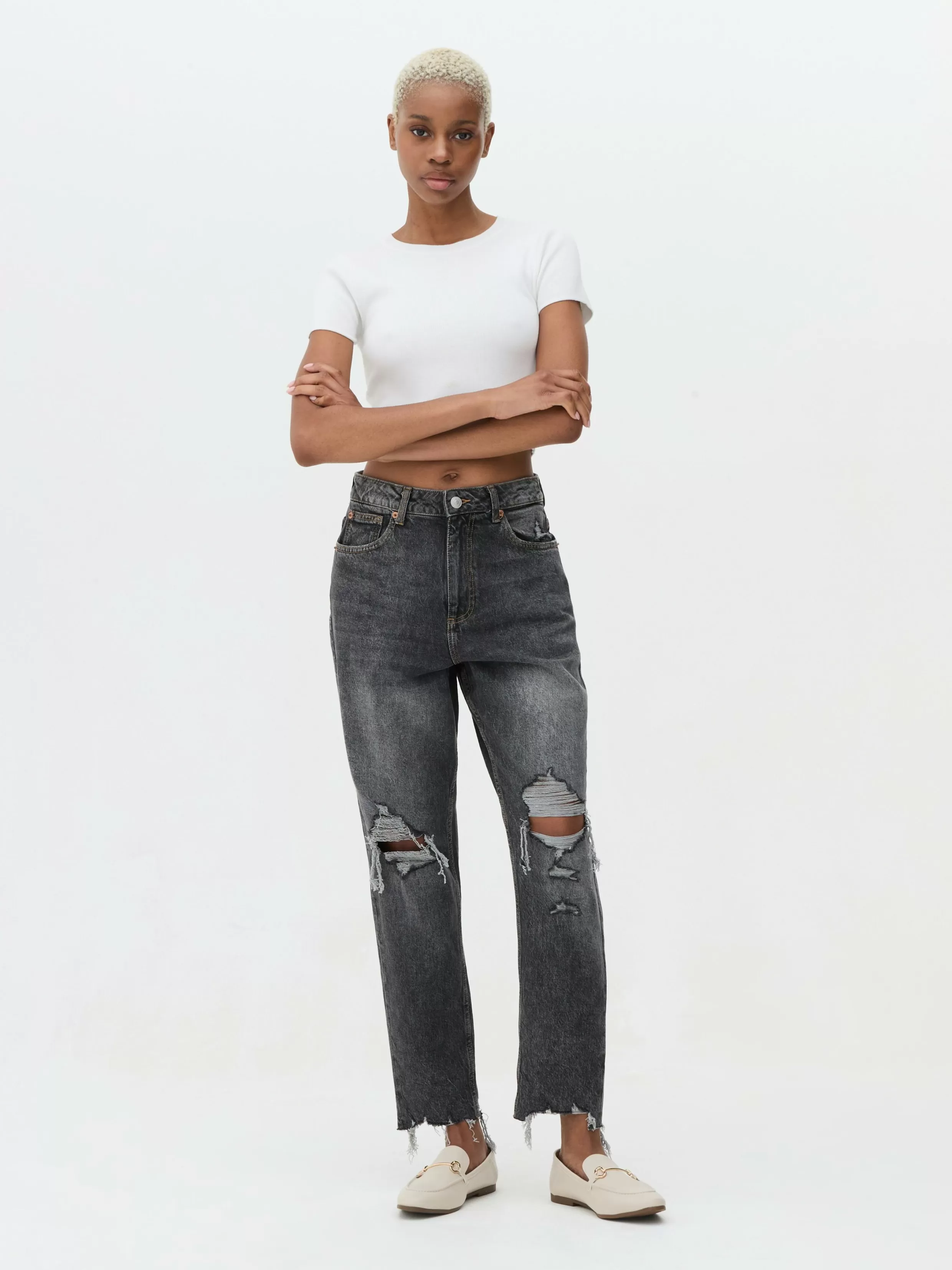 Hot Ripped Denim Mom Jeans Women Denim | Jeans