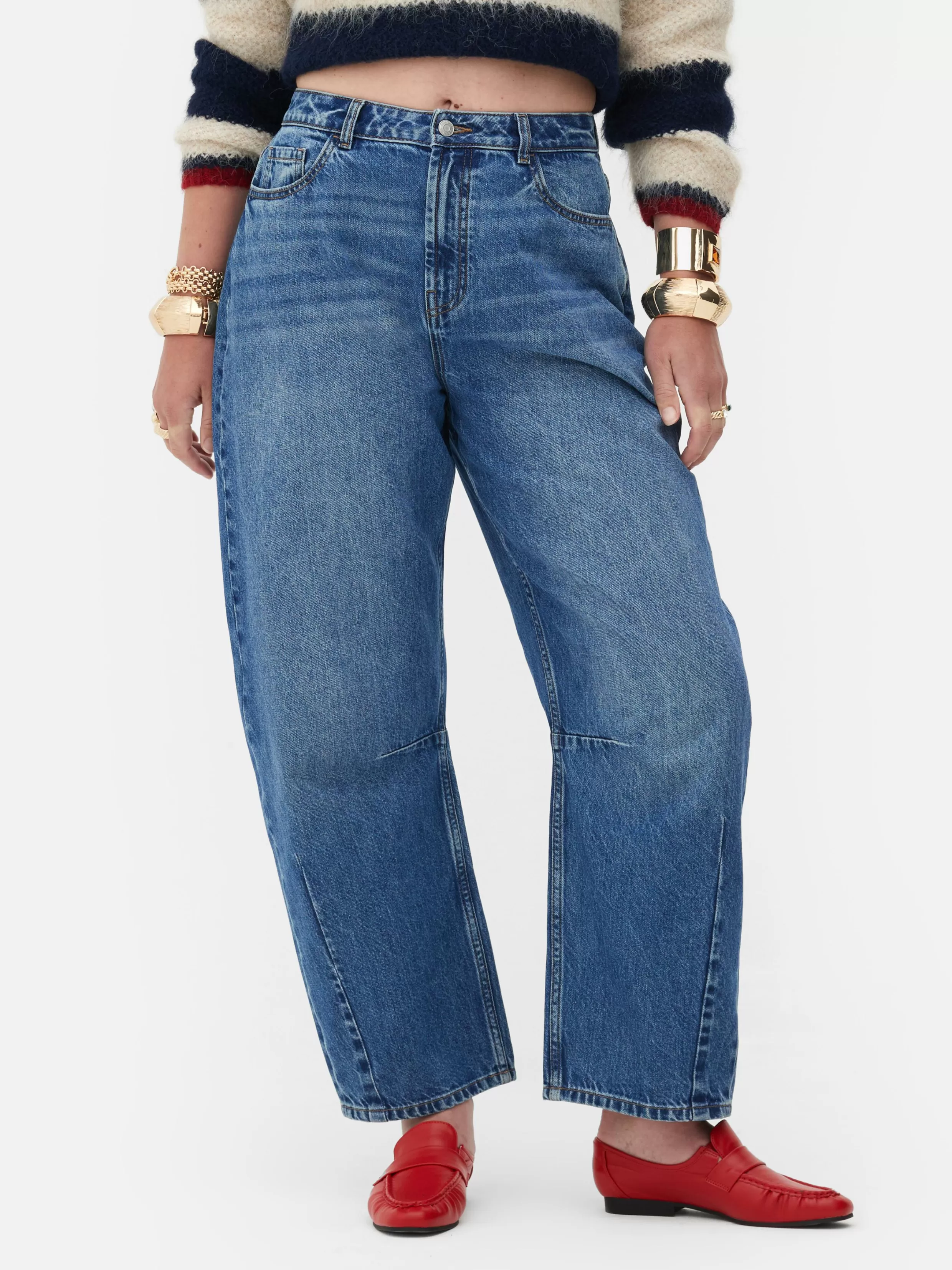 Best Sale Rita Ora Acid Wash Barrel Jeans Women Jeans