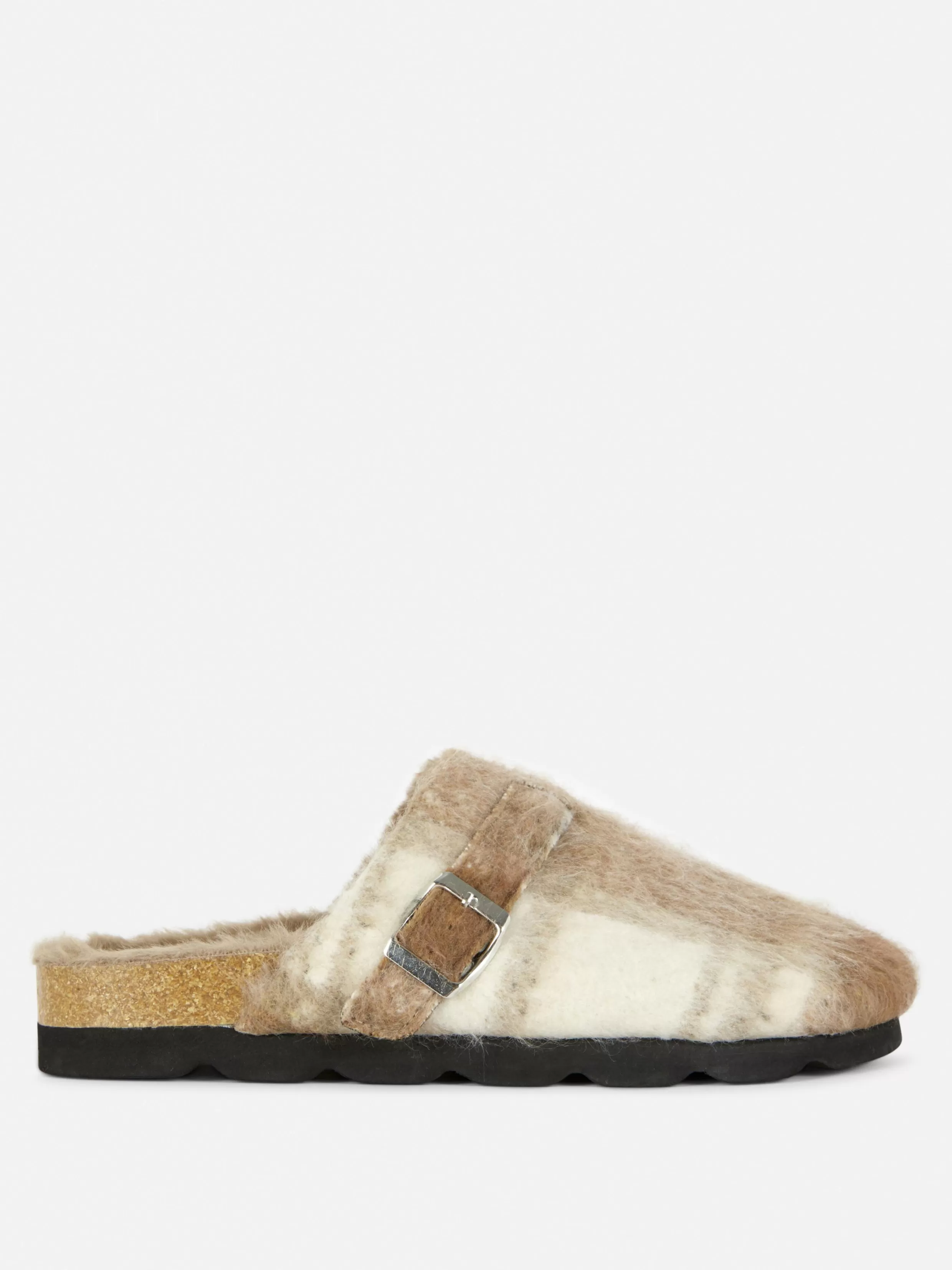 Online Rita Ora Check Faux Fur Lined Clog Mules Women Slippers | Slippers