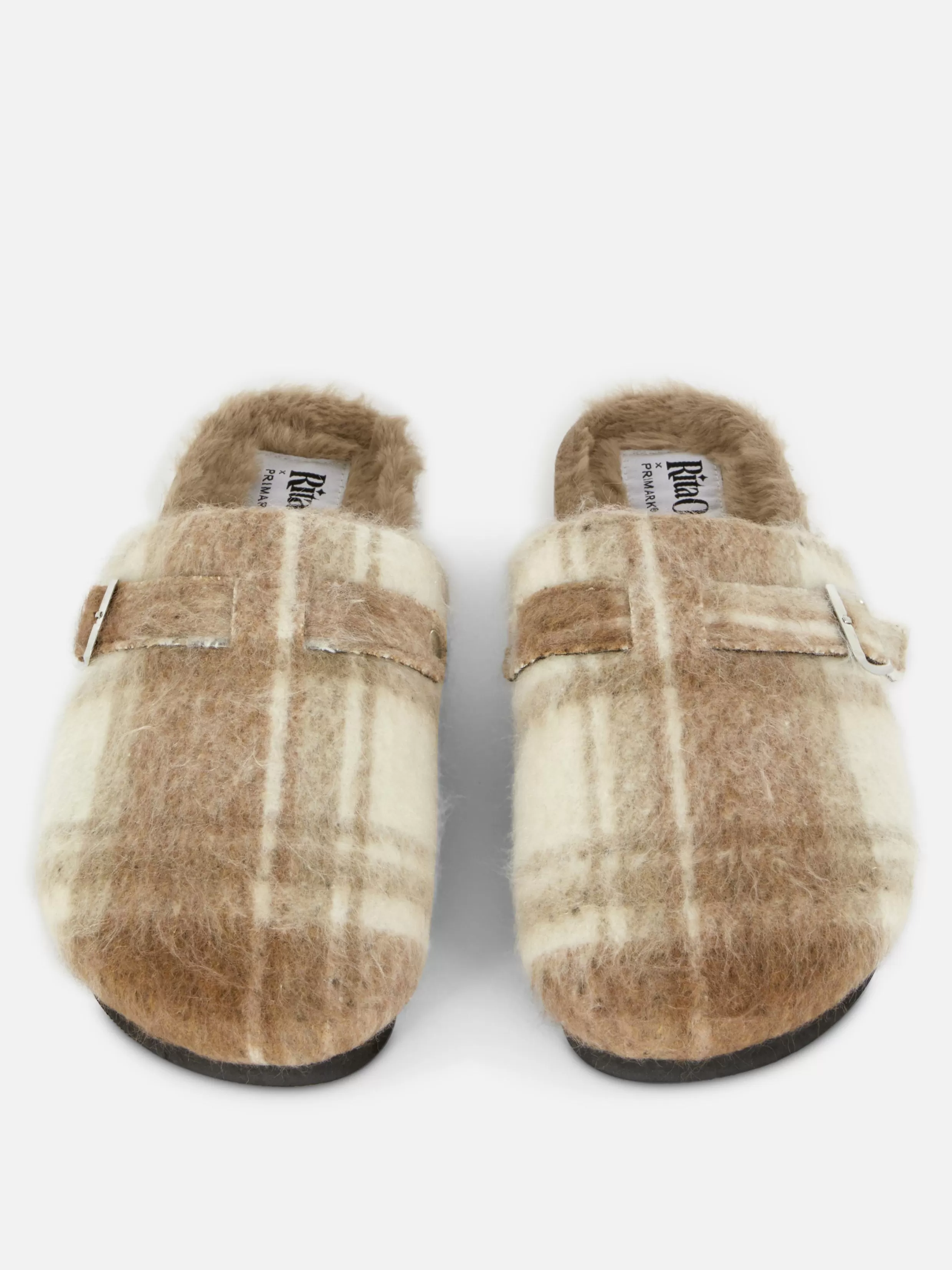 Online Rita Ora Check Faux Fur Lined Clog Mules Women Slippers | Slippers