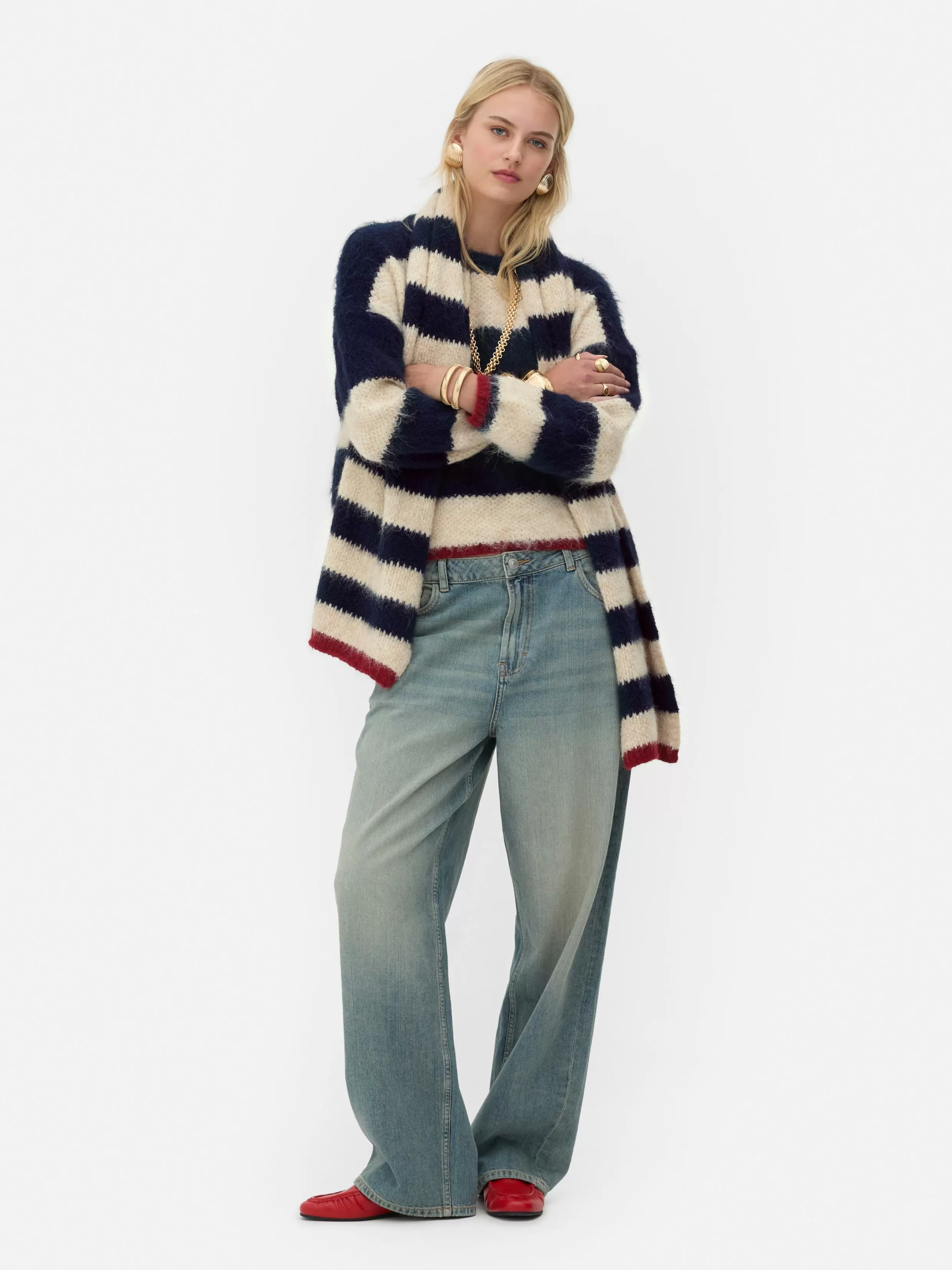 New Rita Ora Fluffy Striped Sweater Women Sweaters And Cardigans