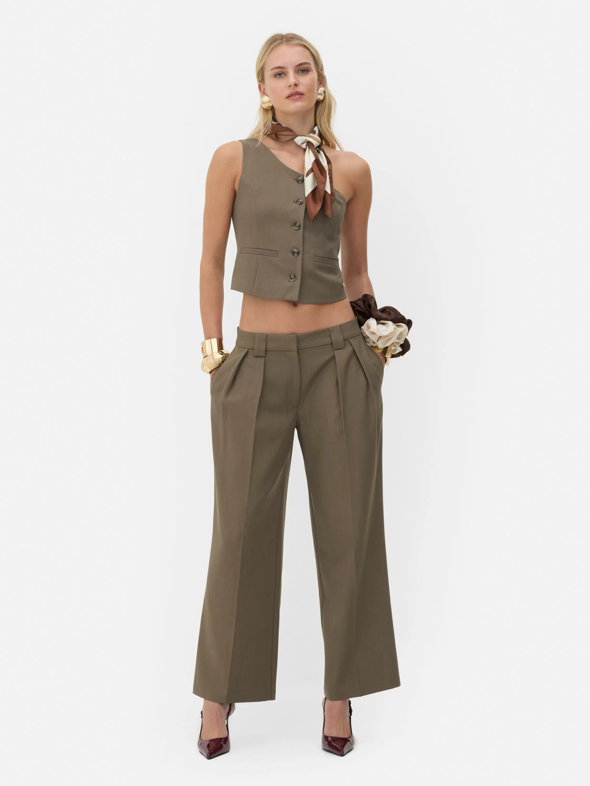 Hot Rita Ora Slouchy Pleated Wide Leg Pants Women Pants And Leggings