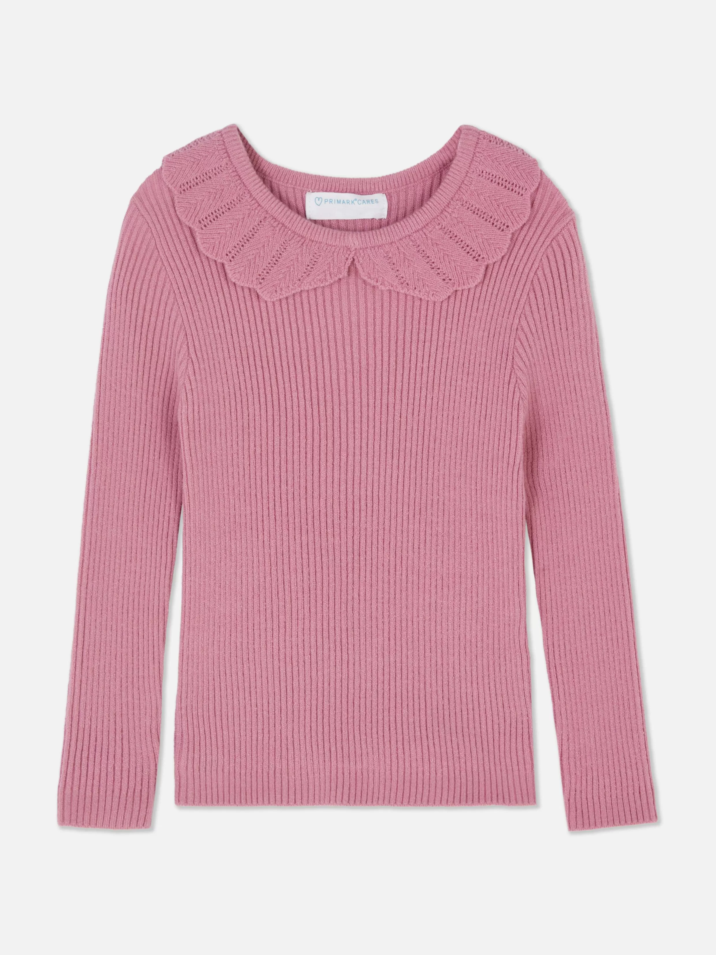 Shop Ruffle Collar Long Sleeve T-Shirt Kids Sweaters And Cardigans