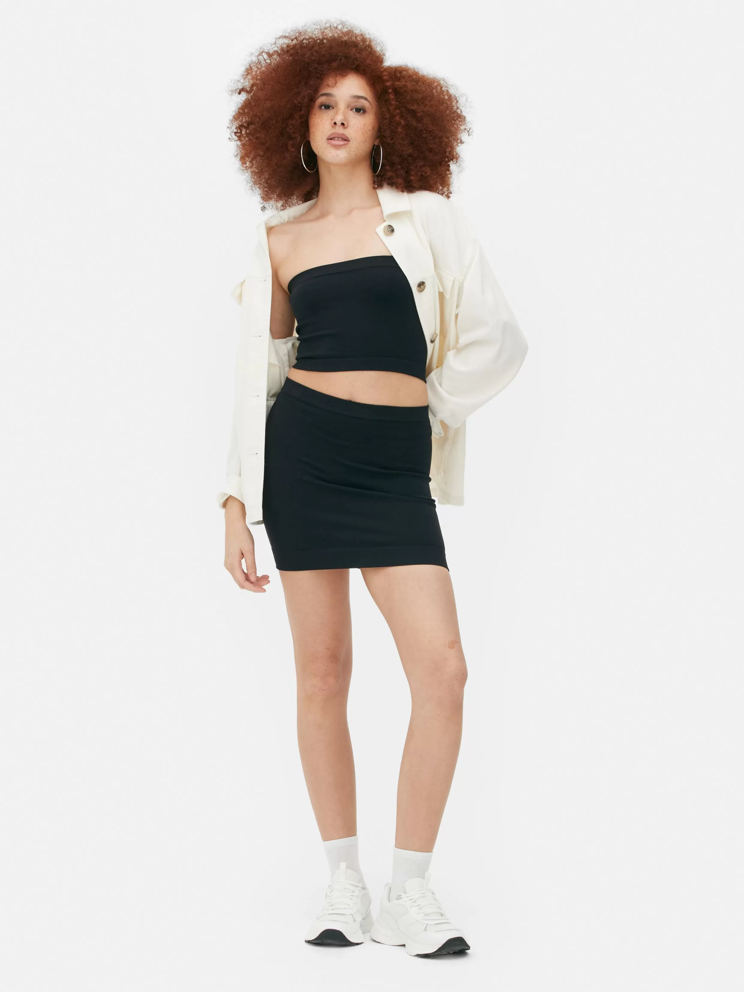 New Seamfree Ribbed Mini Skirt Women Skirts