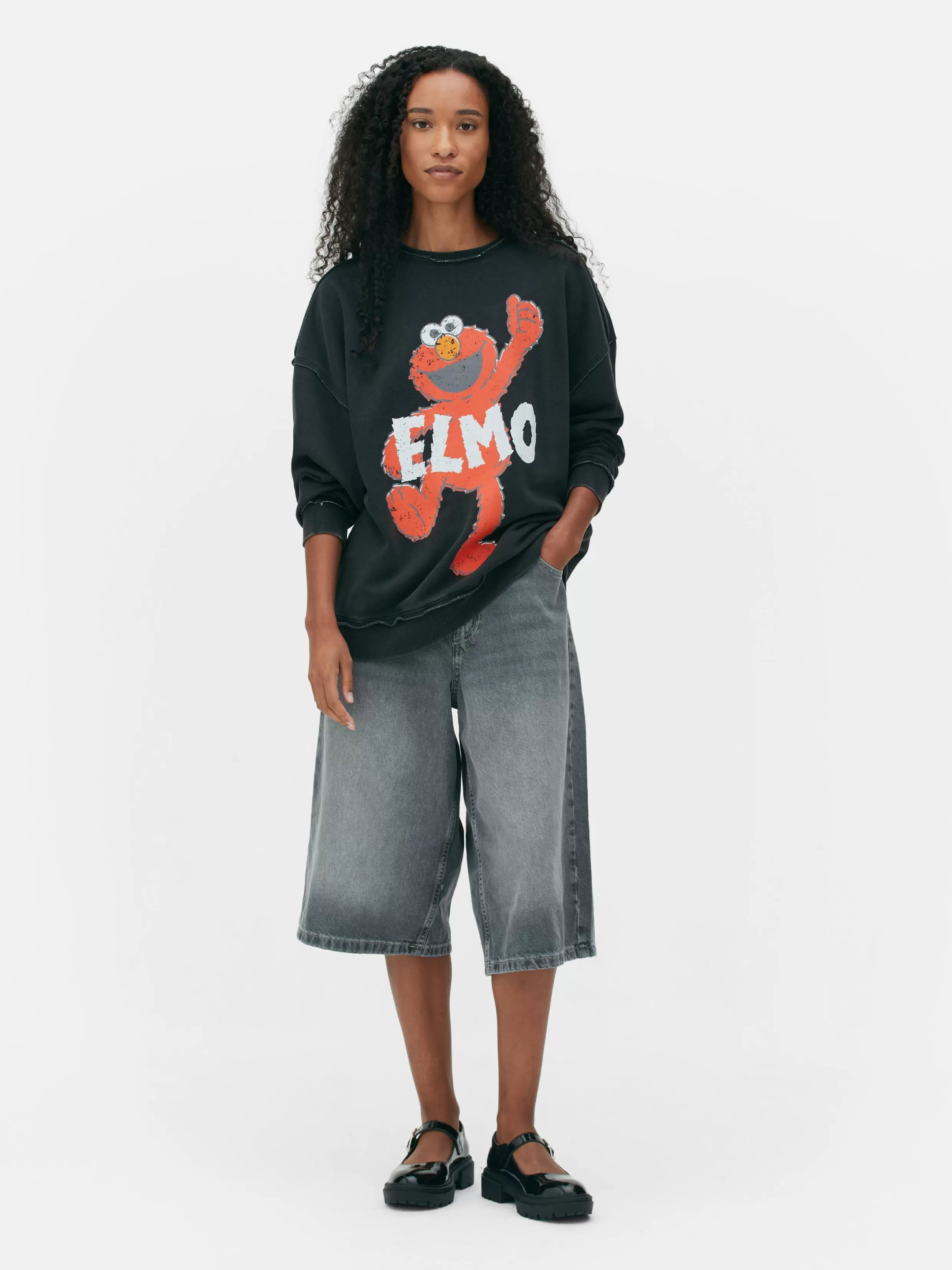 Shop Sesame Street Oversized Graphic Sweatshirt Women Graphic Tees And Sweatshirts | Hoodies And Sweatshirts