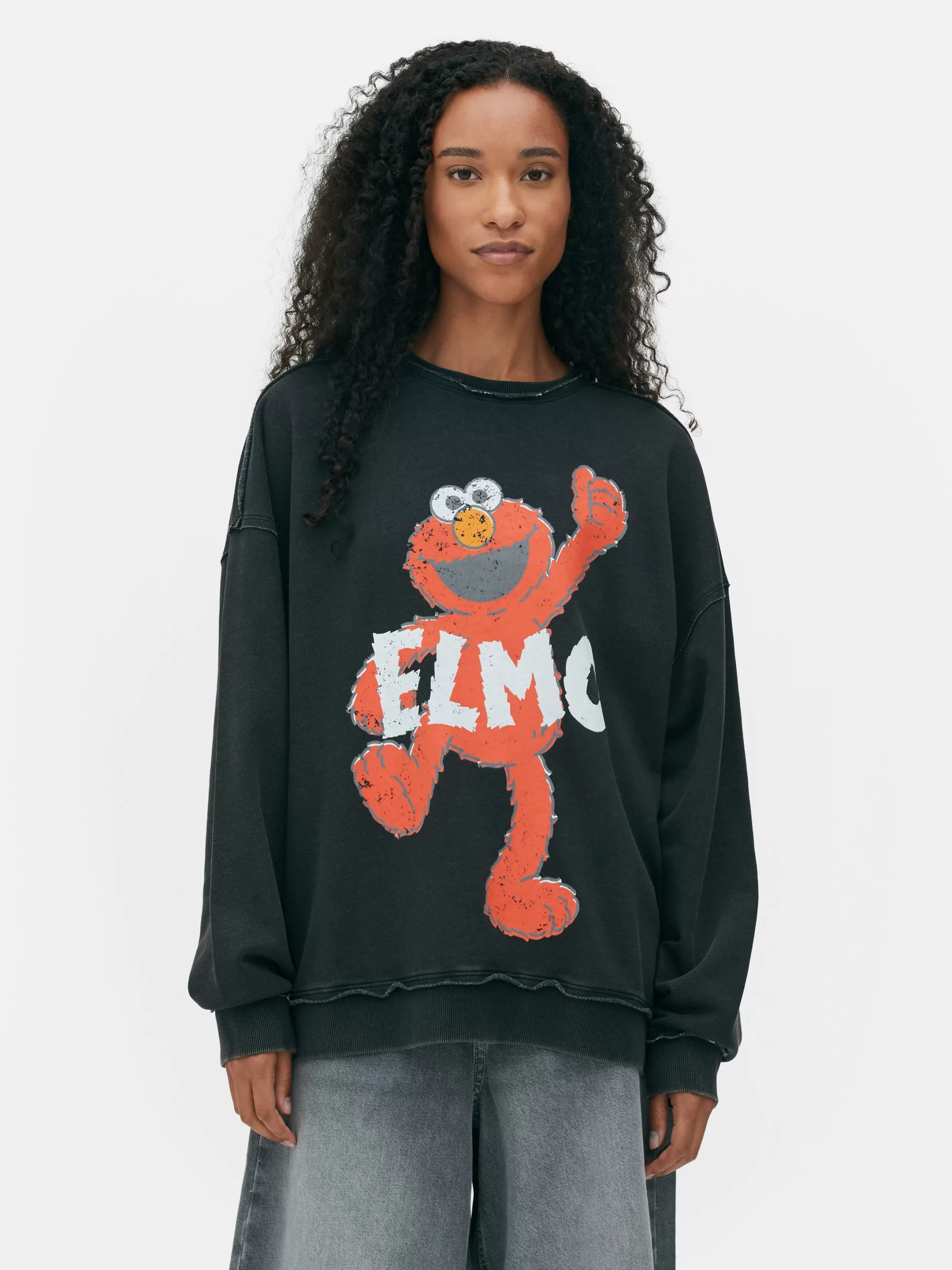 Shop Sesame Street Oversized Graphic Sweatshirt Women Graphic Tees And Sweatshirts | Hoodies And Sweatshirts