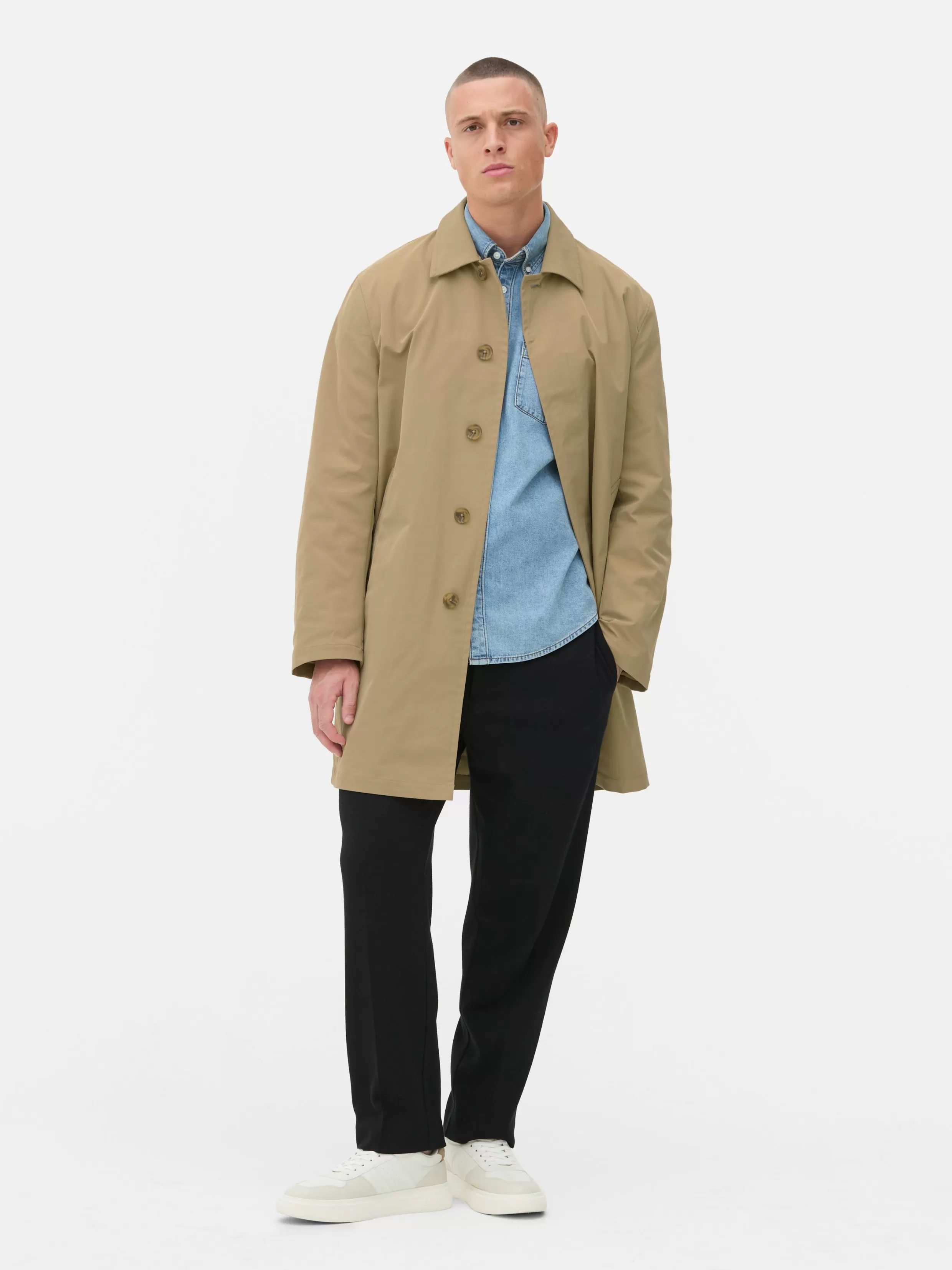 Flash Sale Single-Breasted Long Raincoat Coats And Jackets