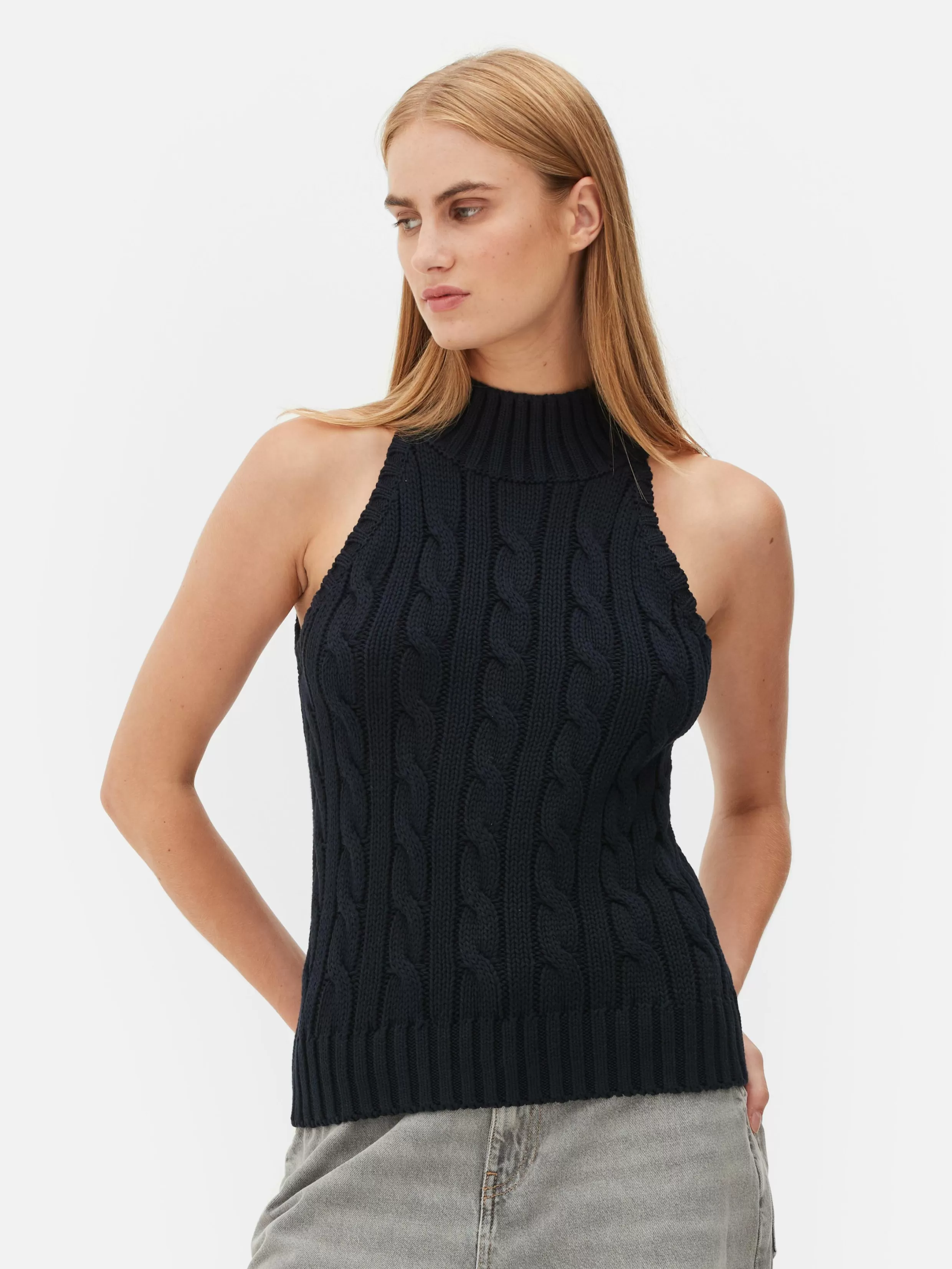 Flash Sale Sleeveless Cable Knit Tank Women Tops And T-Shirts