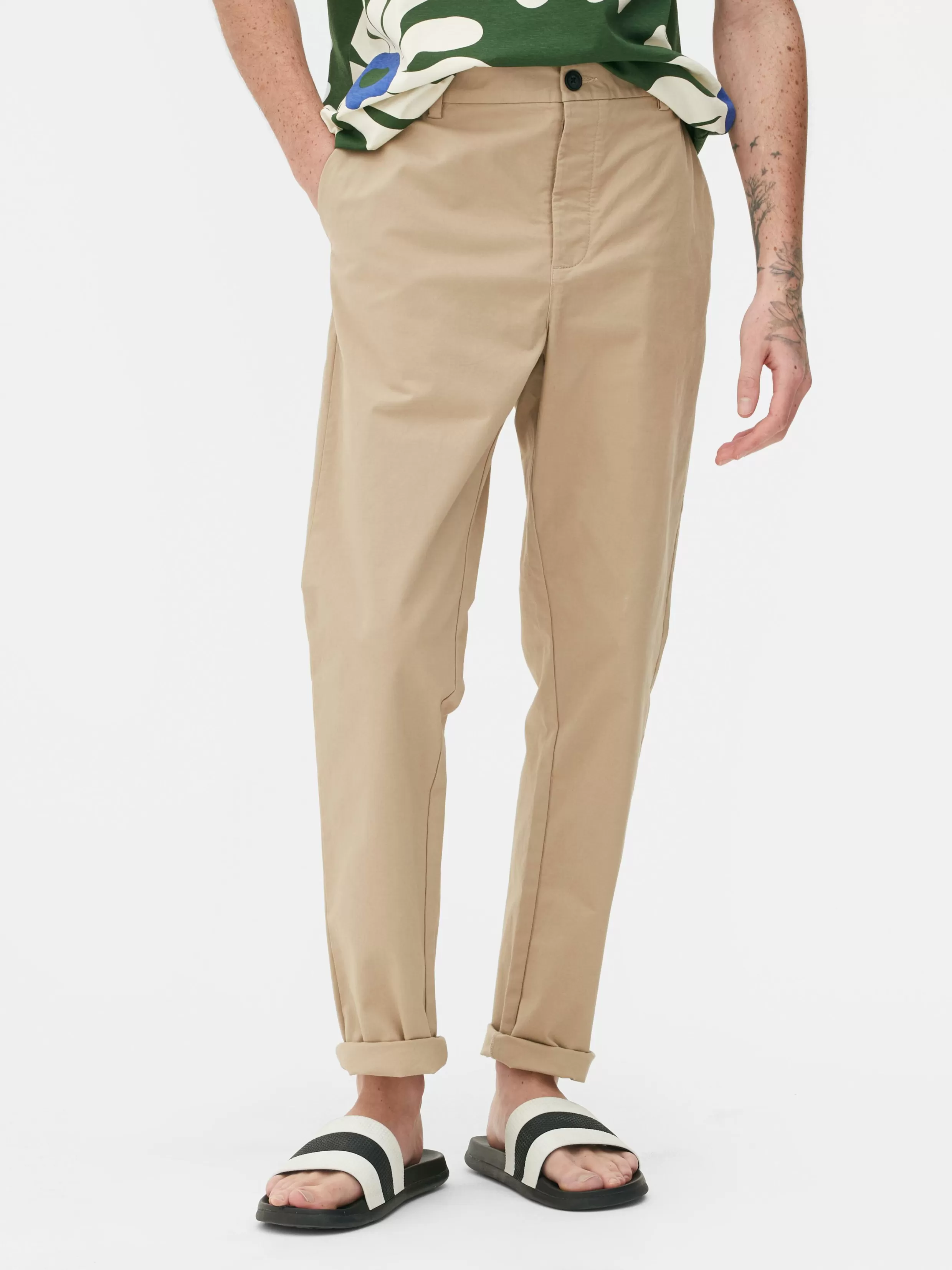 Hot Slim Fit Stretch Chinos Pants