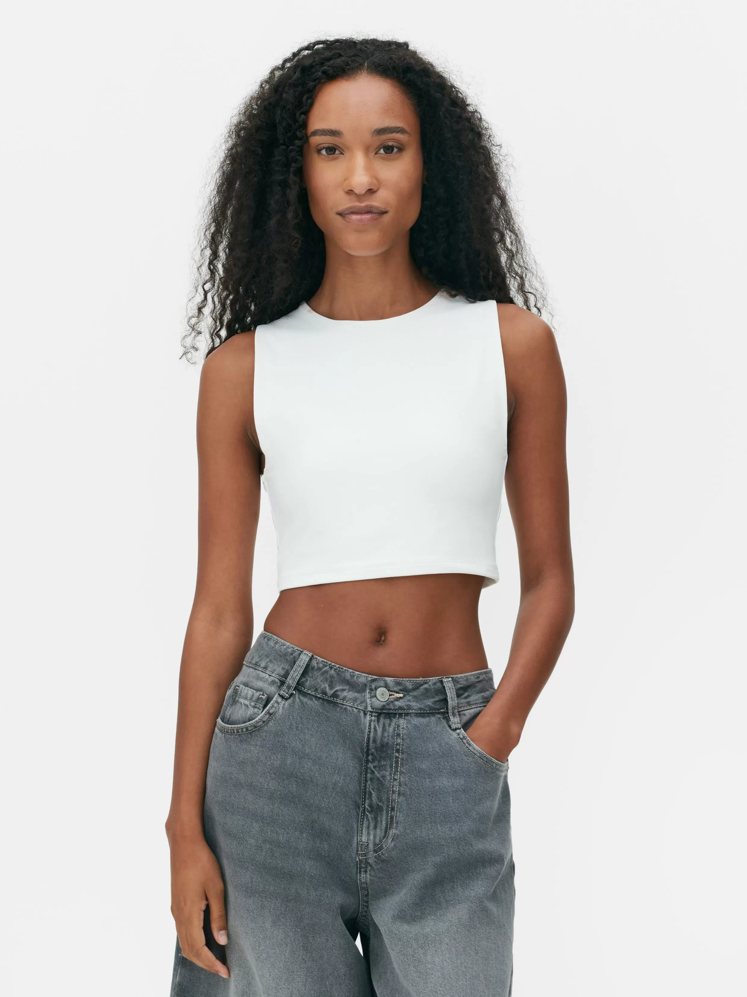 Cheap Stretch Cropped Racerback Tank Women Tops And T-Shirts