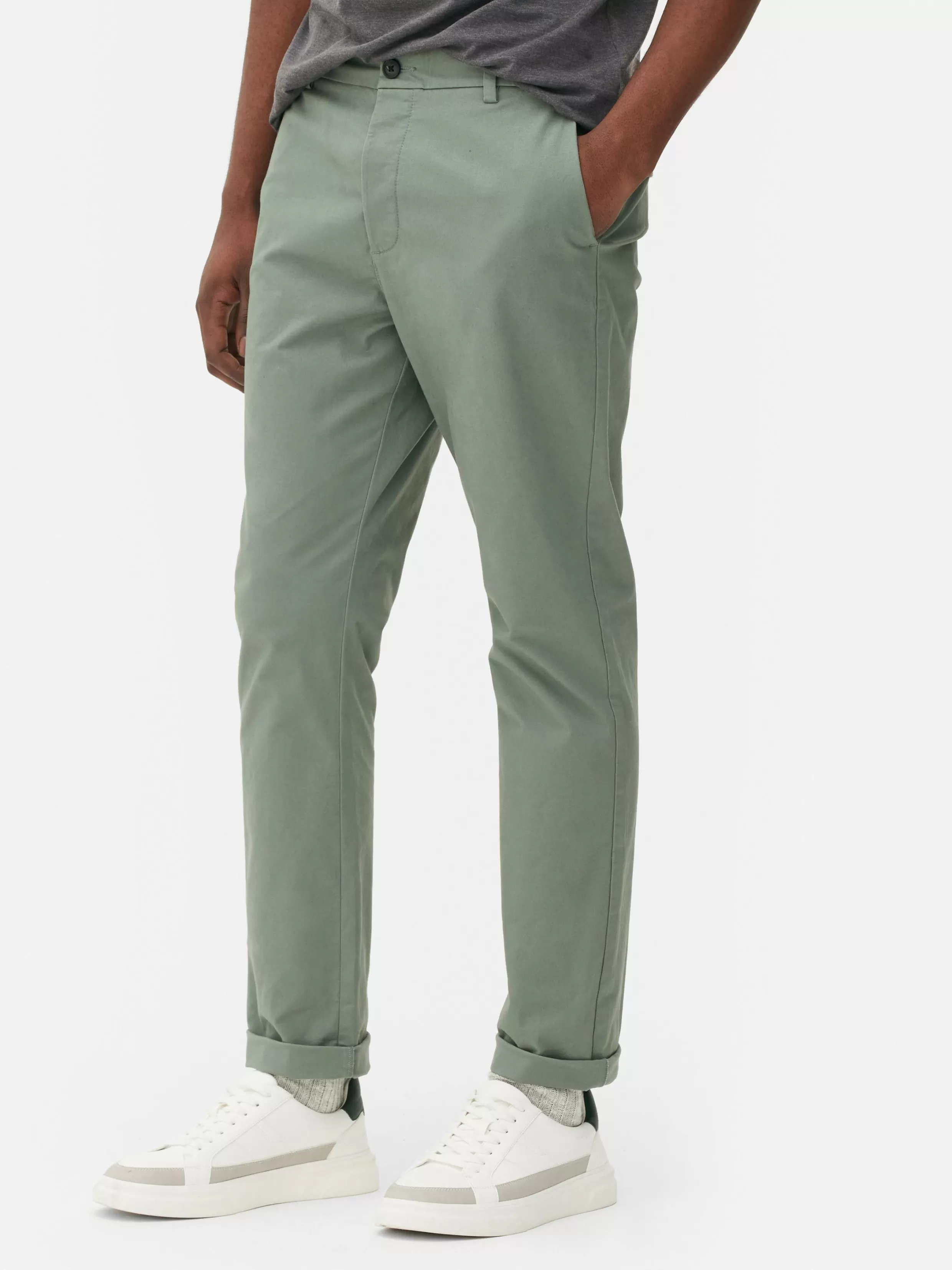 Cheap Stretch Slim Chinos Pants