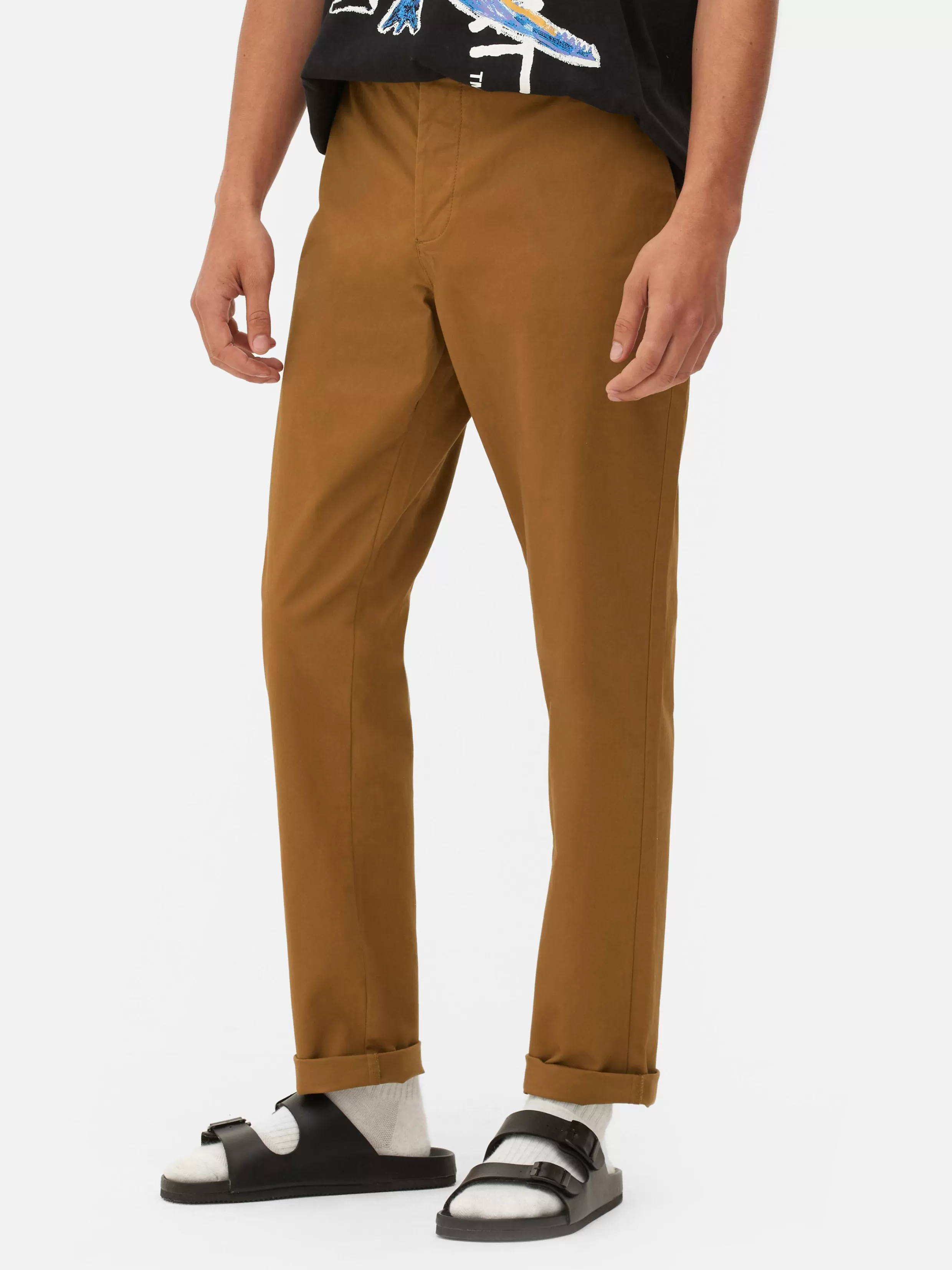 Cheap Stretch Slim Chinos Pants