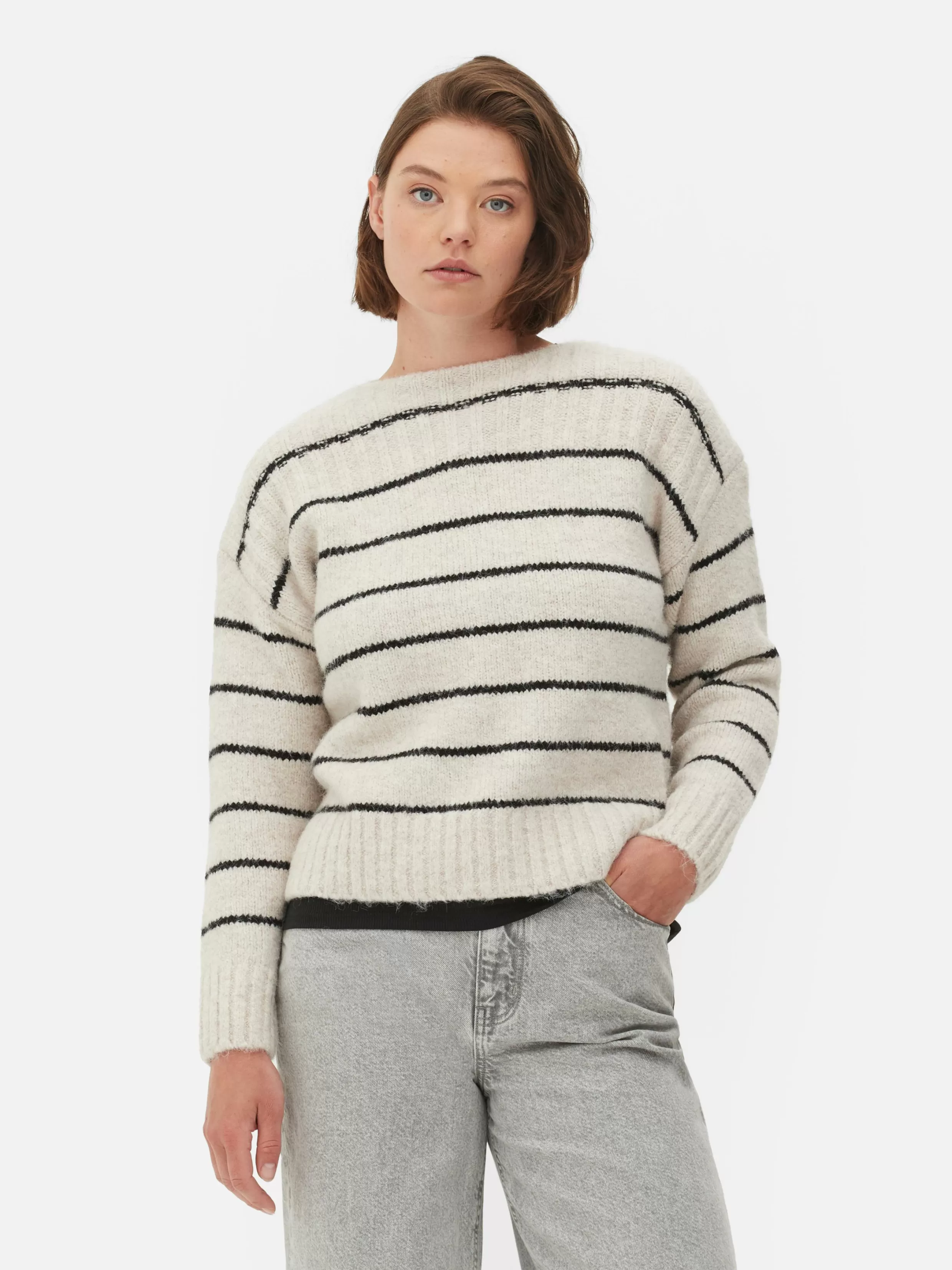 Cheap Stripe Boxy Jumper Women Sweaters And Cardigans