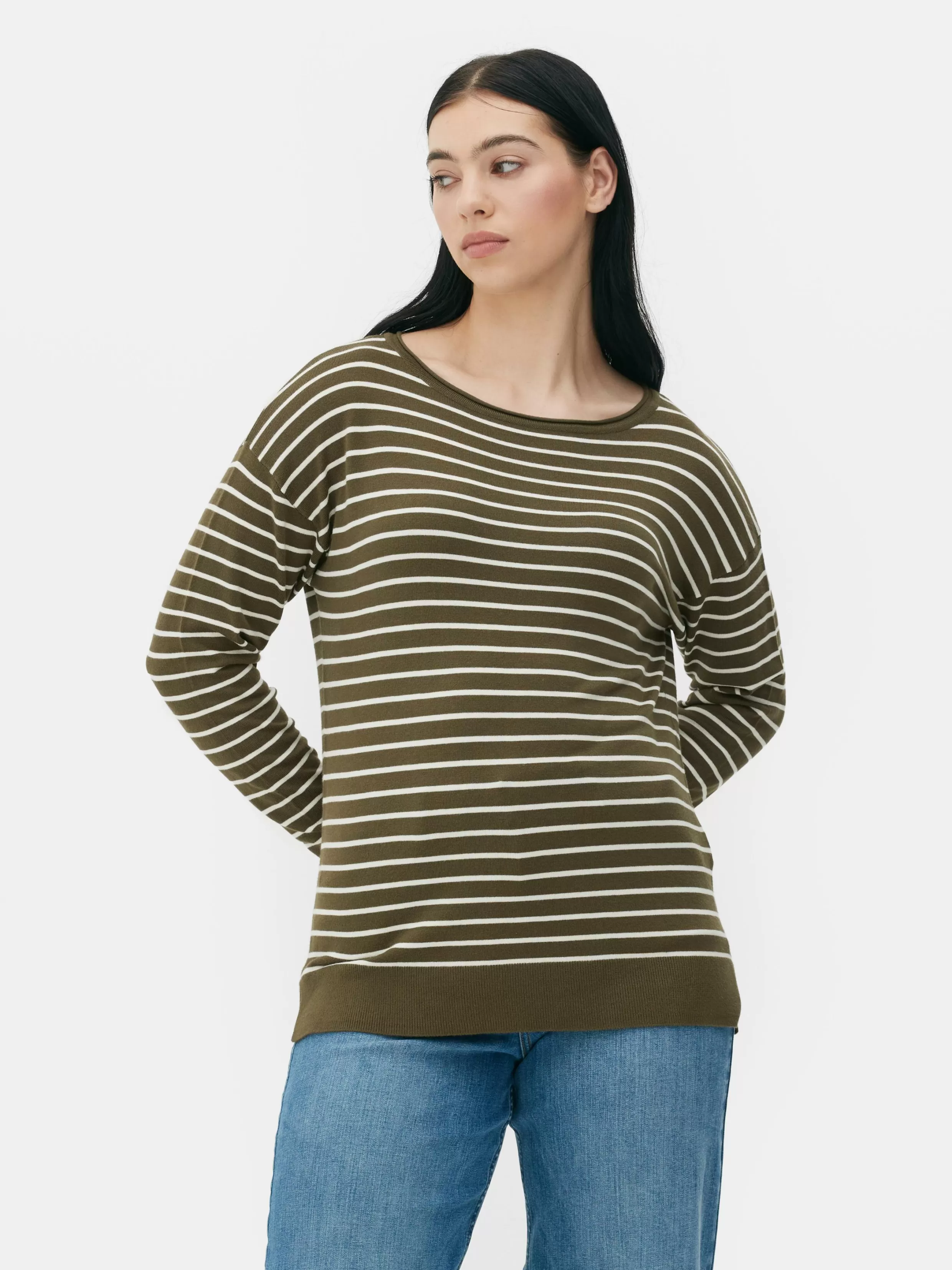 New Striped Boat Neck Fine Knit Sweater Women Sweaters And Cardigans