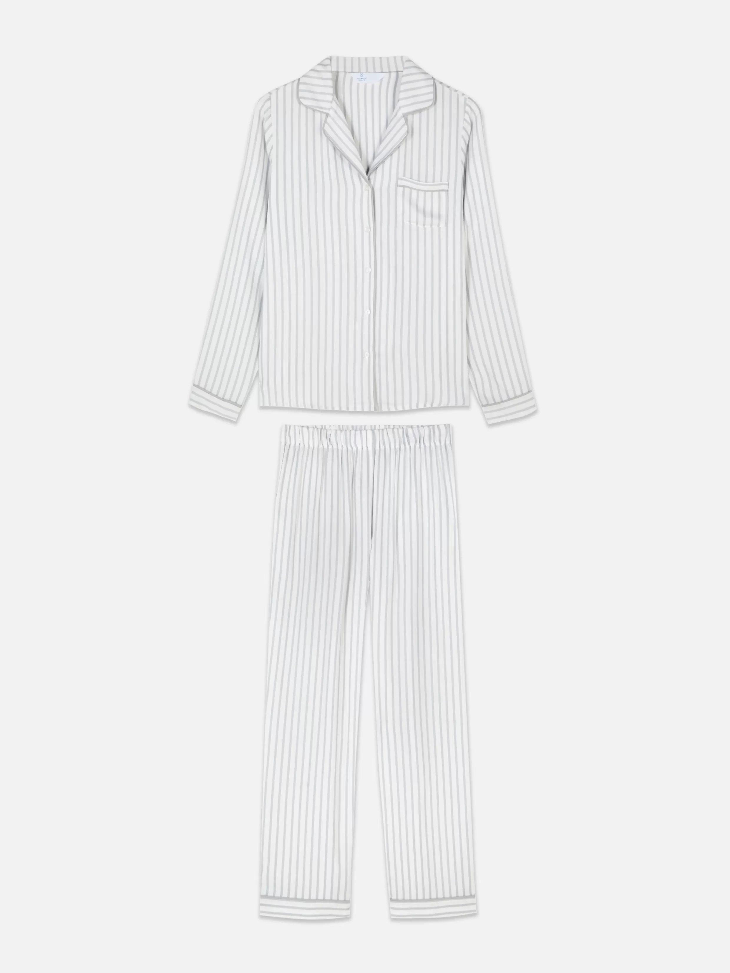 Fashion Striped Boyfriend Long Pajamas Women Pajama Sets