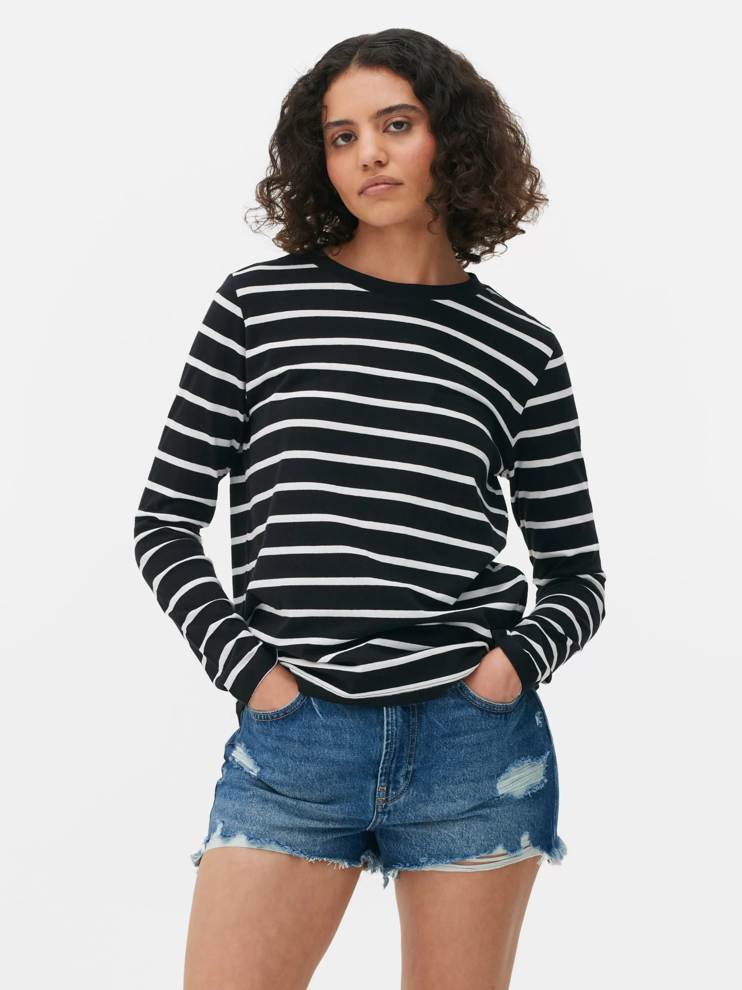 Sale Striped Long Sleeve Top Women Tops And T-Shirts