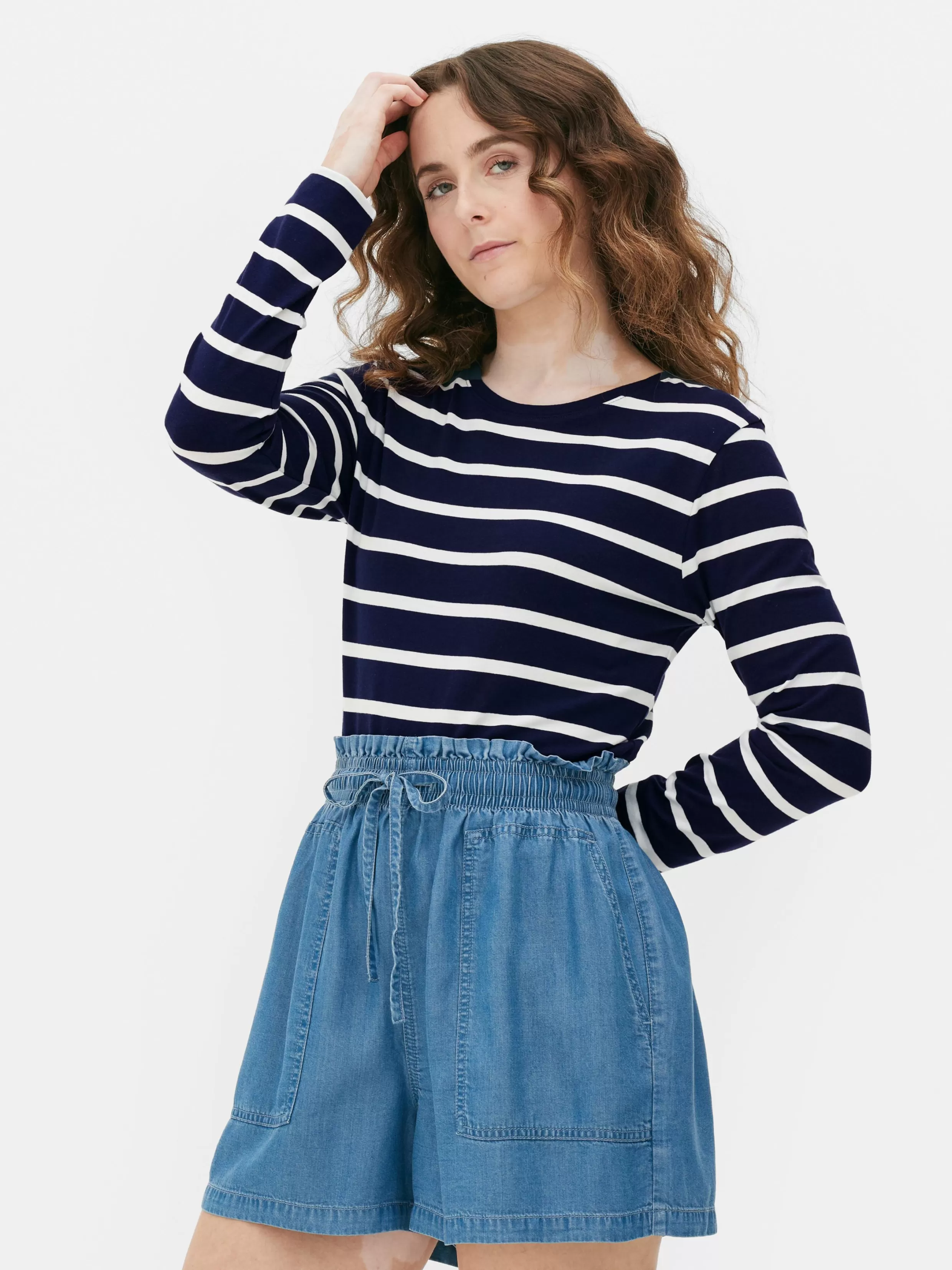 Fashion Striped Long Sleeve T-Shirt Women Tops And T-Shirts