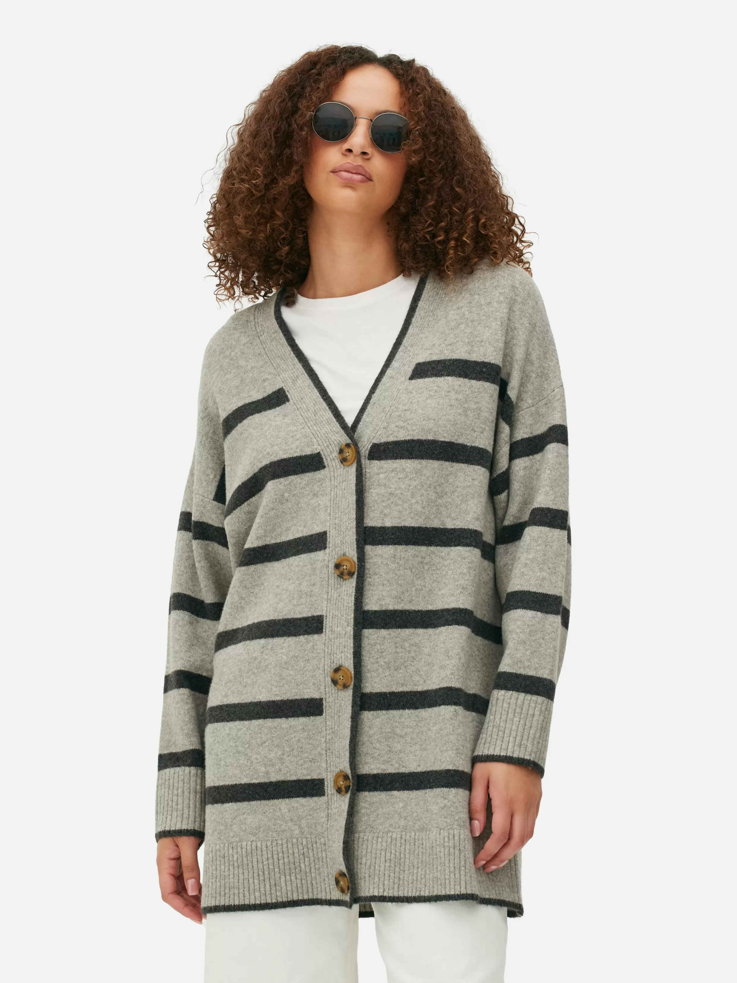 New Striped Longline Cardigan Women Sweaters And Cardigans