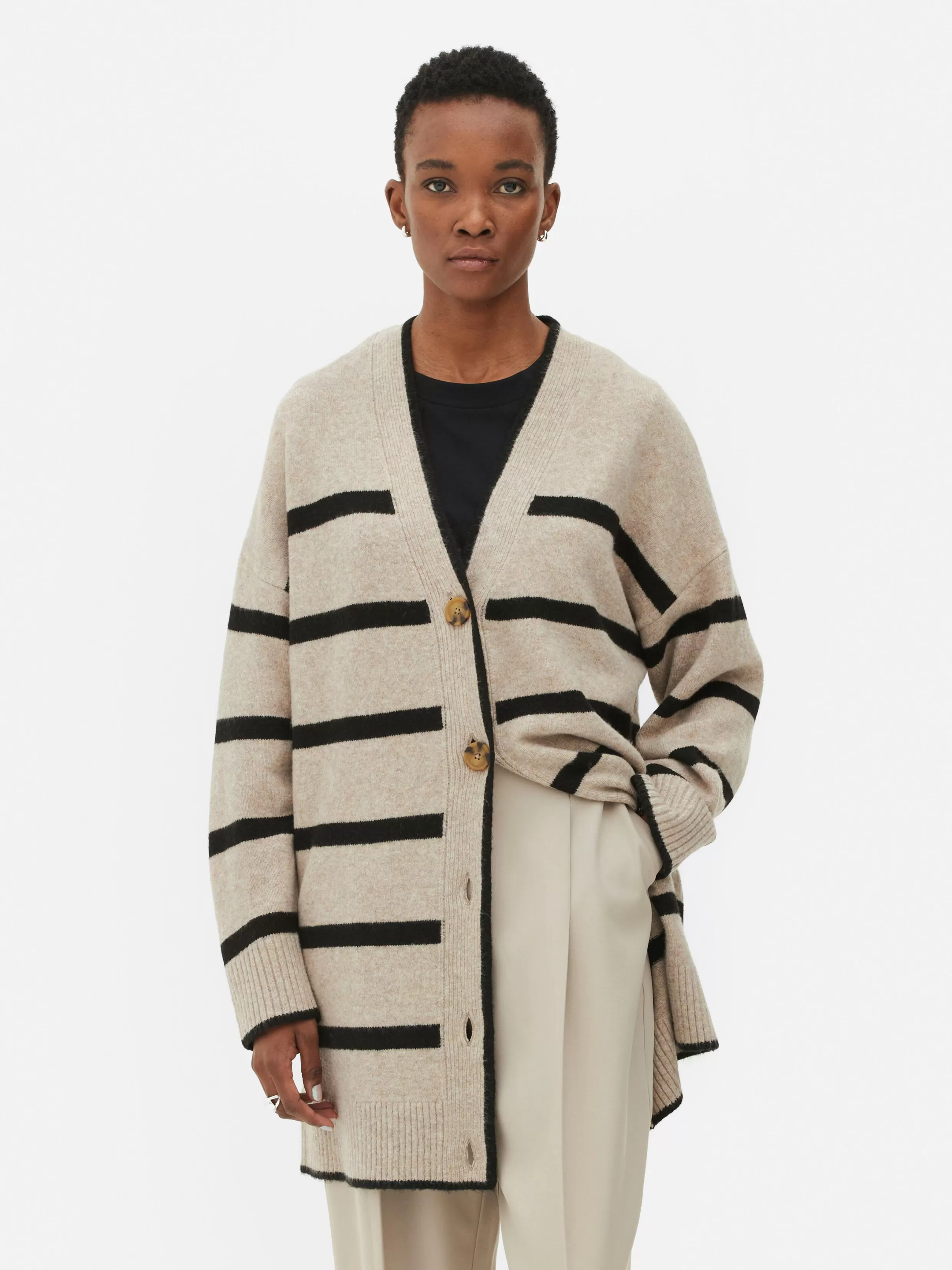 Flash Sale Striped Longline Cardigan Women Sweaters And Cardigans