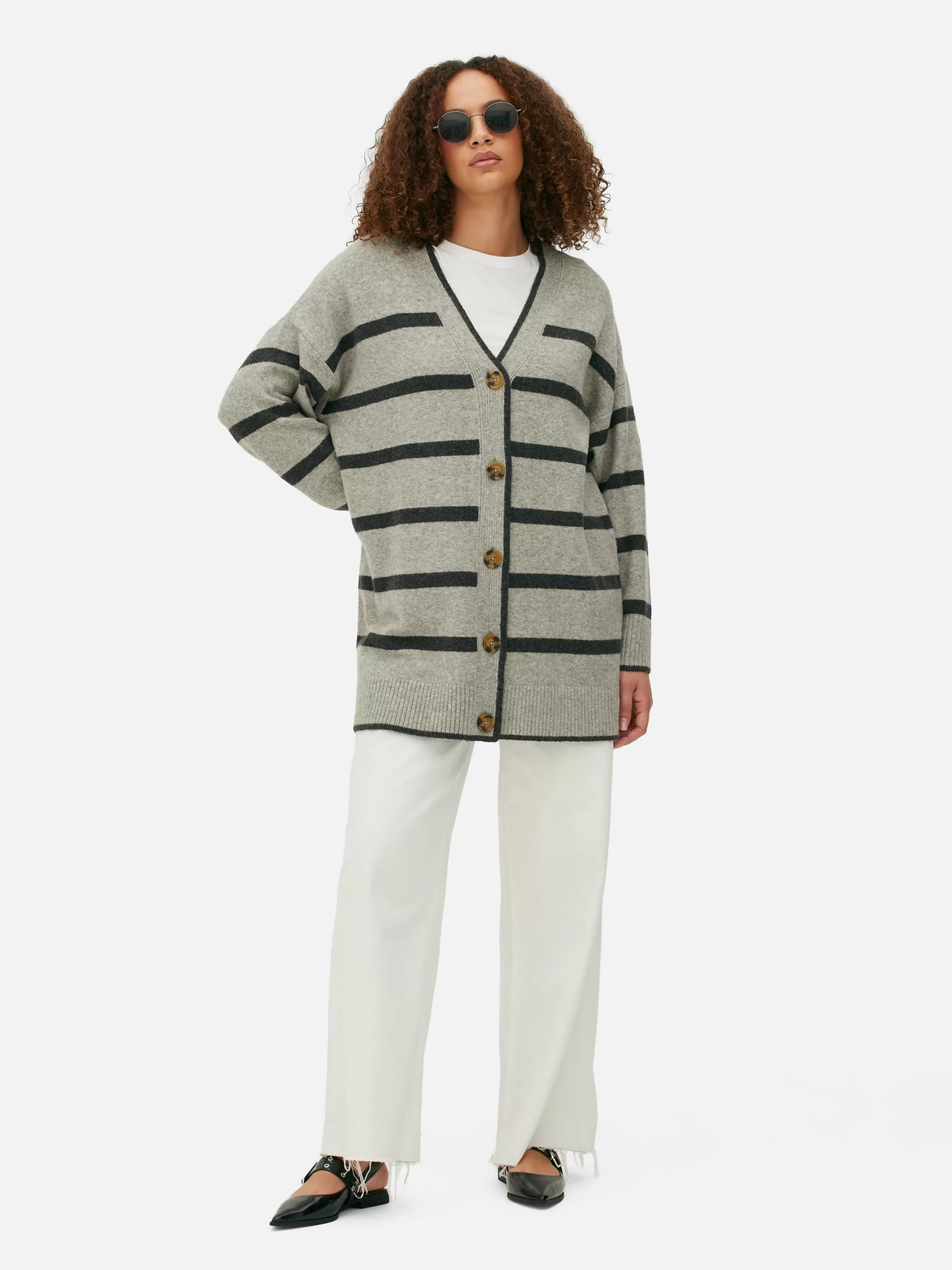 New Striped Longline Cardigan Women Sweaters And Cardigans