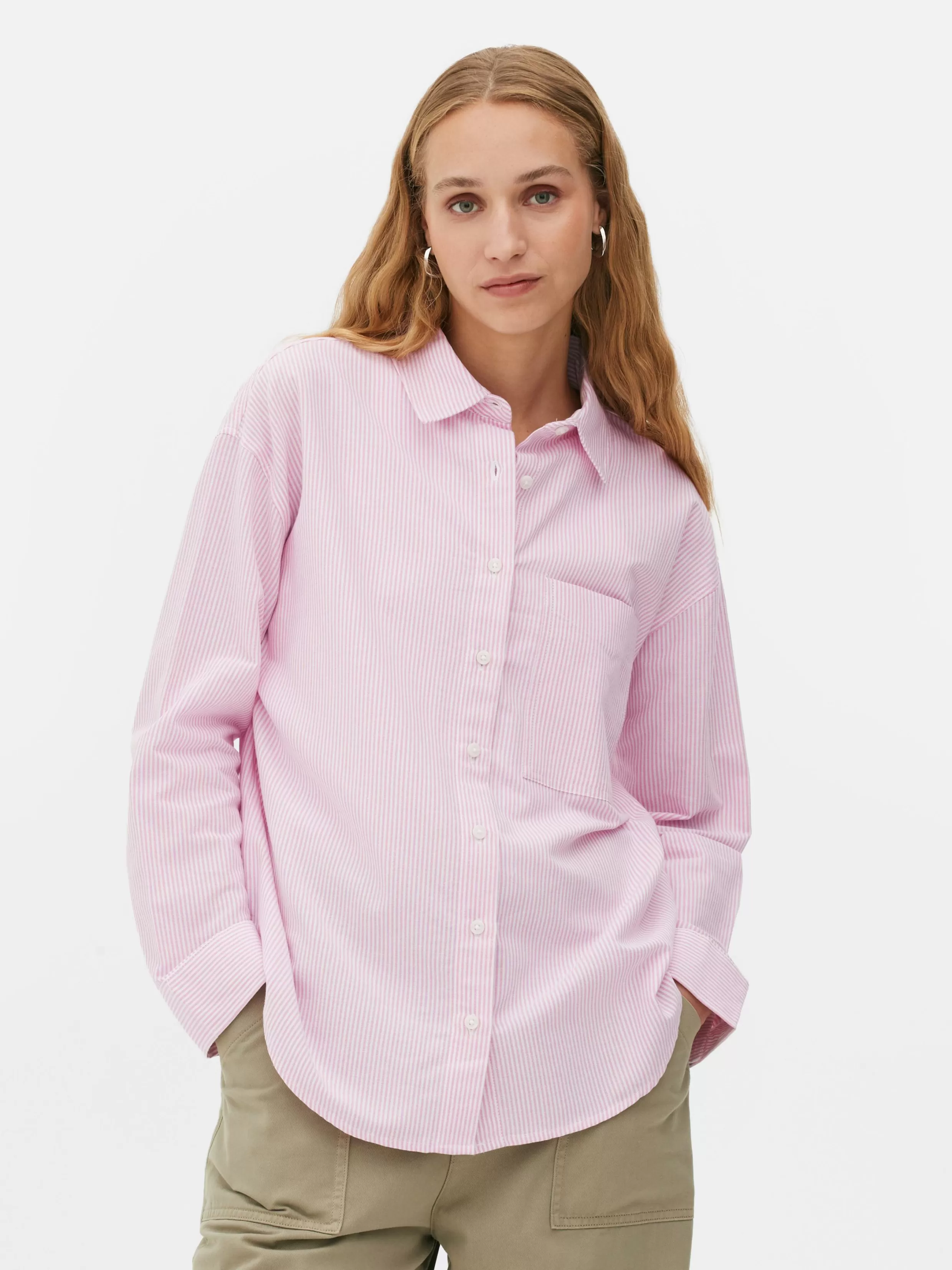 Best Sale Striped Oxford Shirt Women Shirts And Blouses