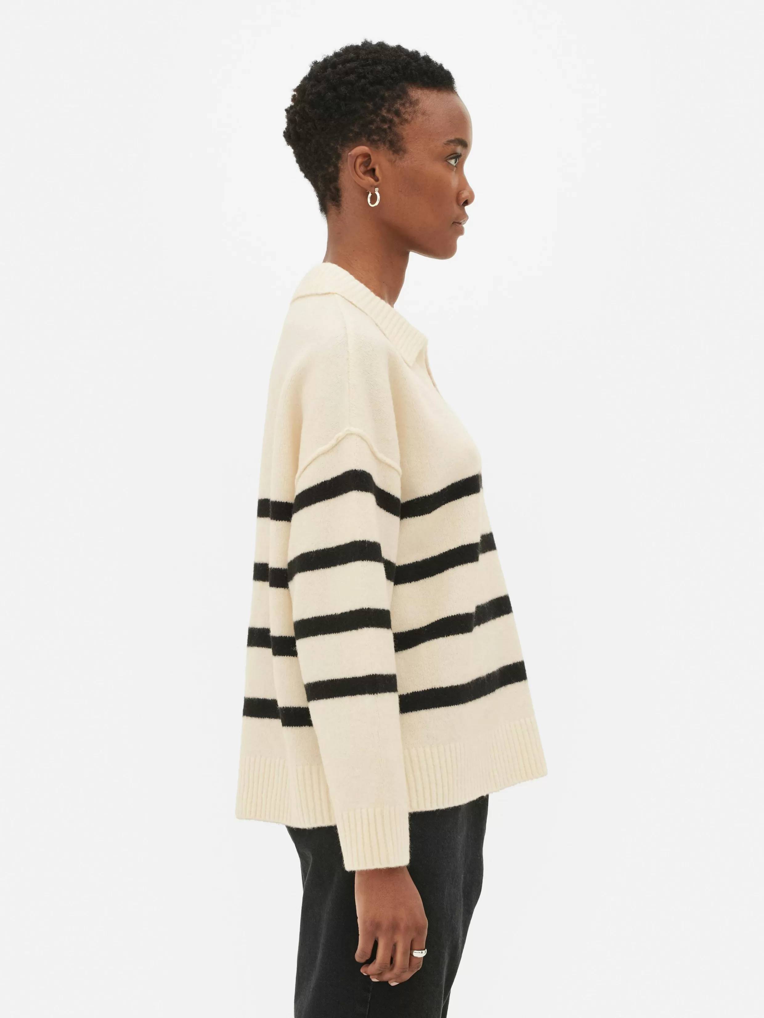 Hot Striped Polo Sweater Women Sweaters And Cardigans