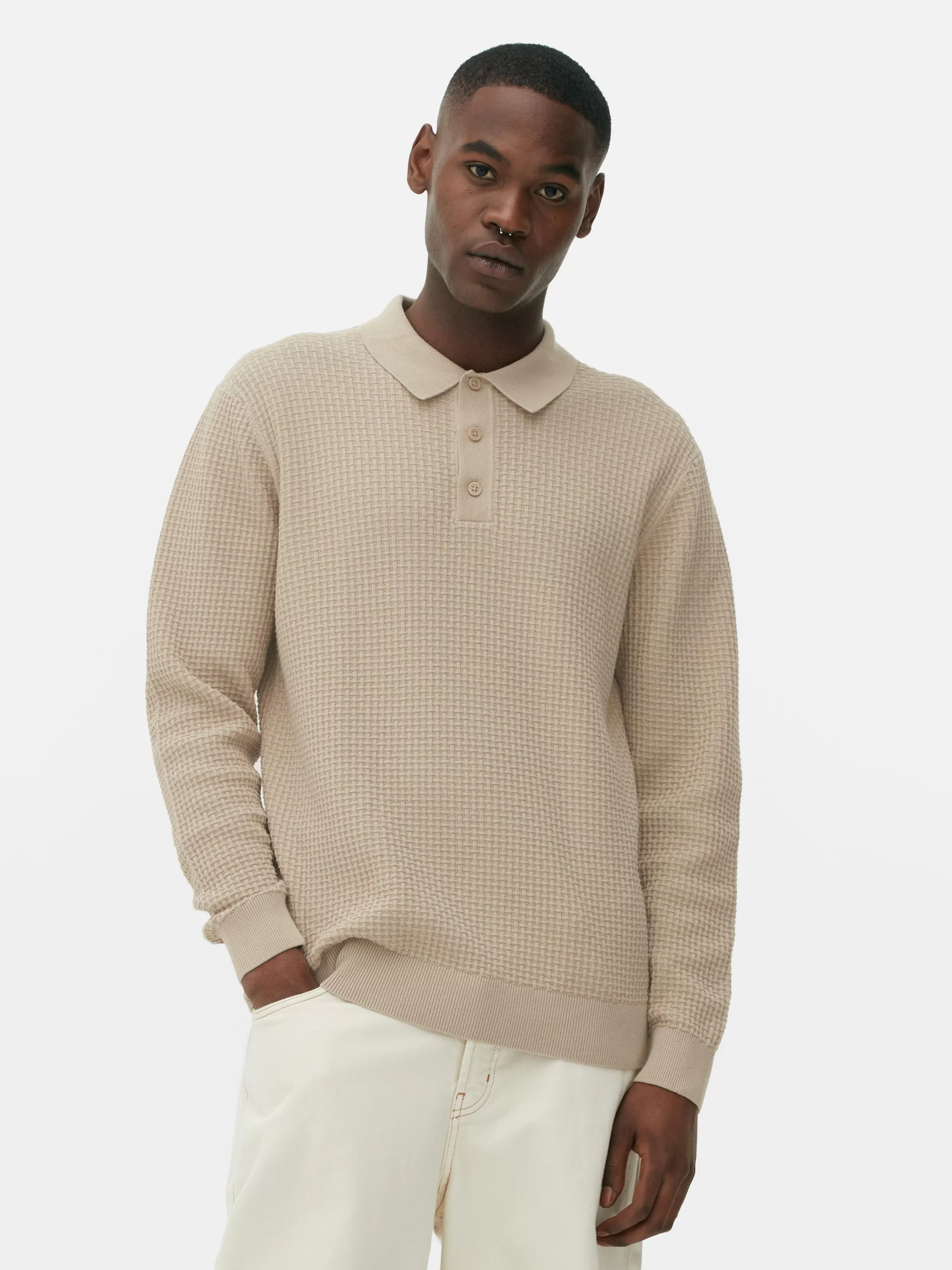 Cheap Textured Polo Sweater Sweaters And Cardigans