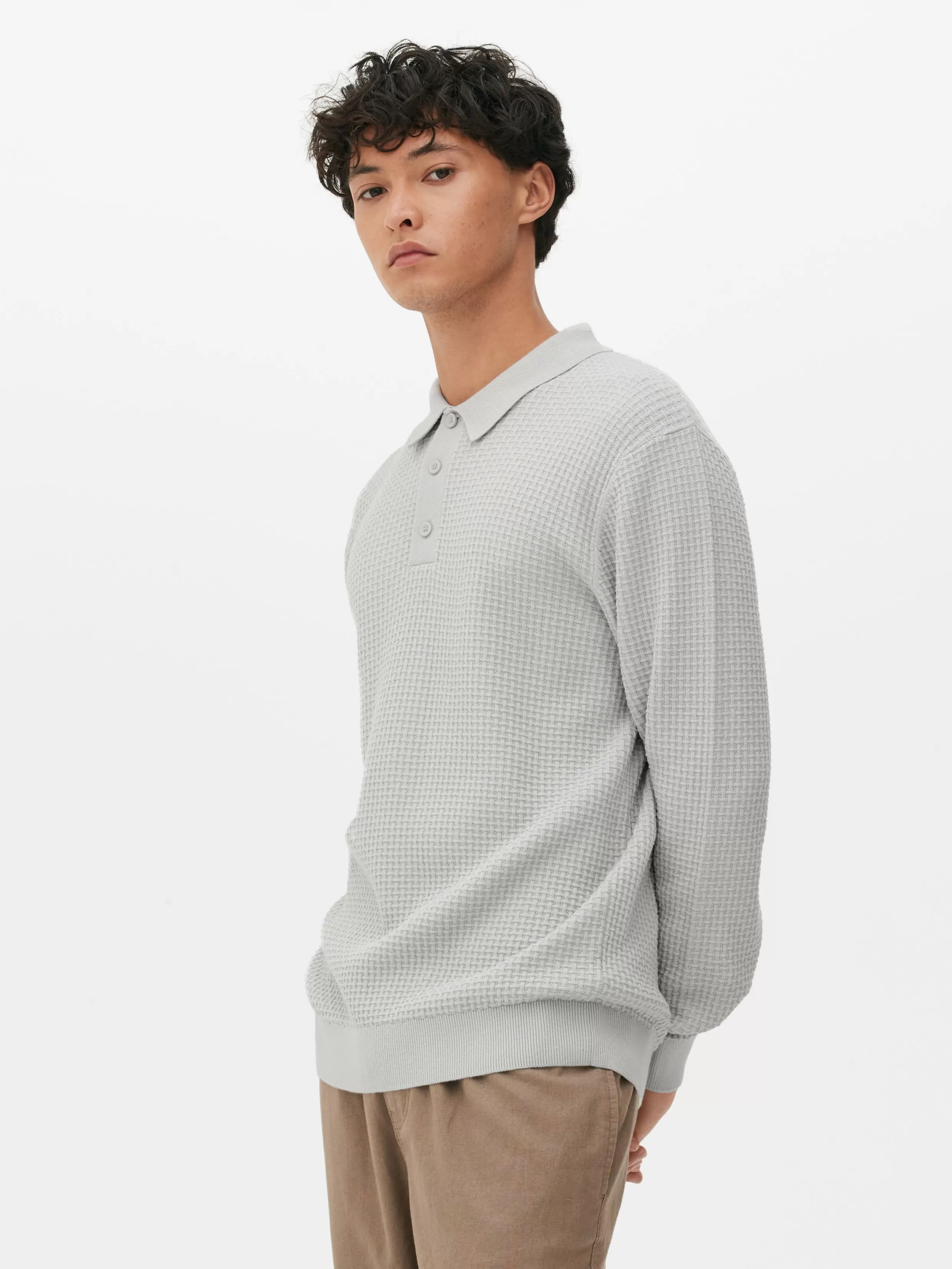 Cheap Textured Polo Sweater Sweaters And Cardigans