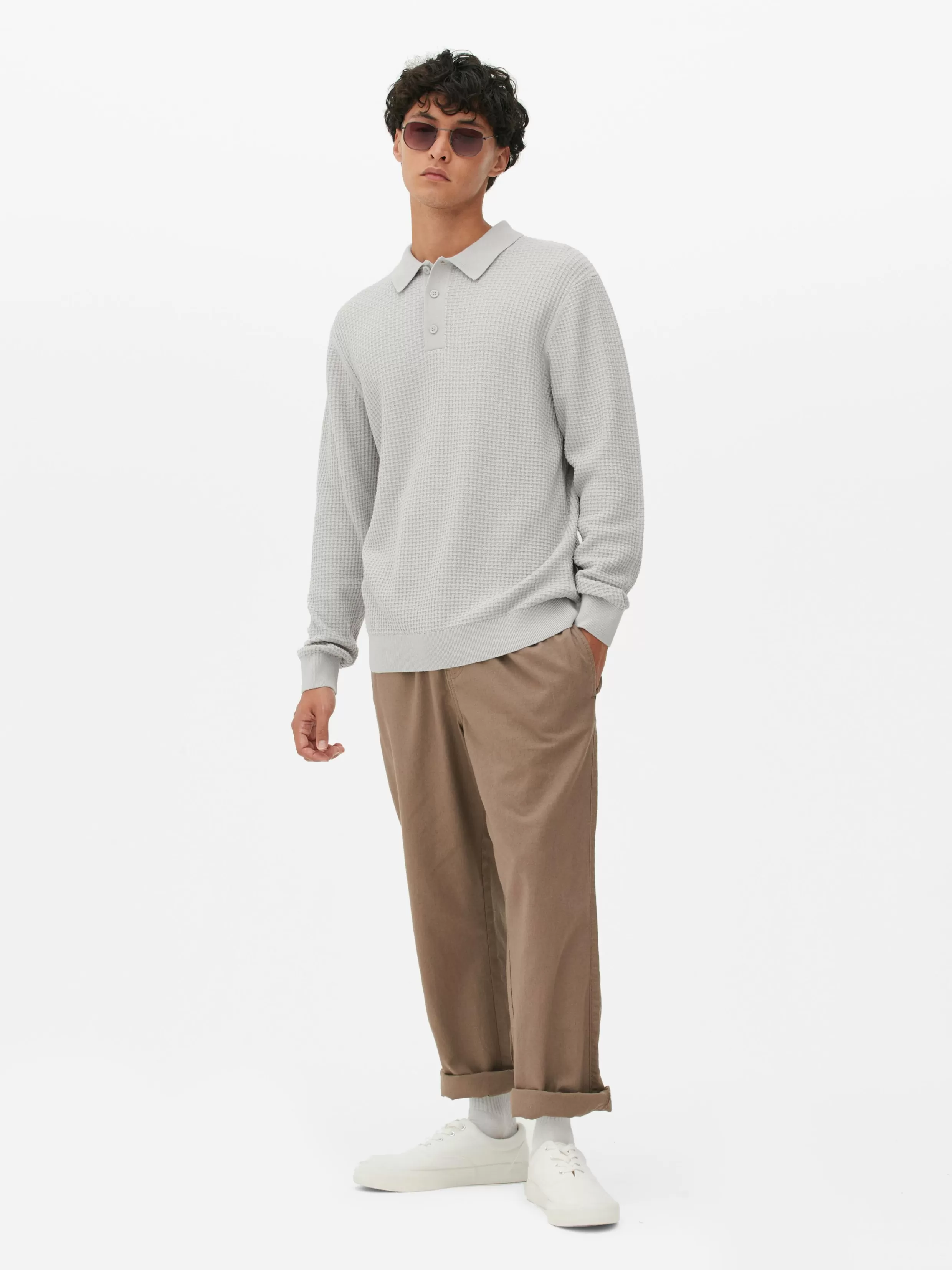 Cheap Textured Polo Sweater Sweaters And Cardigans