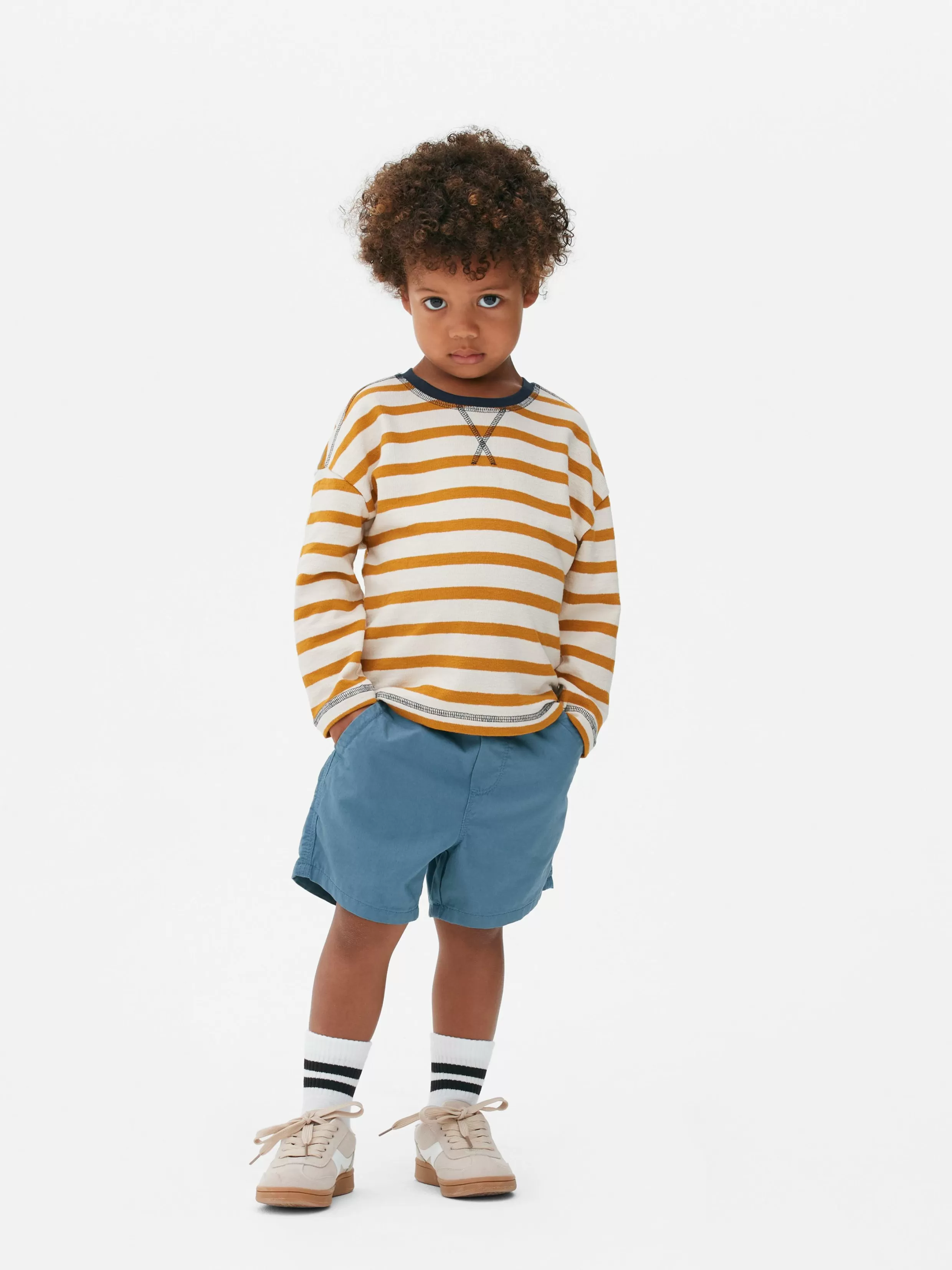 Flash Sale Textured Striped Long Sleeve T-Shirt Kids/BOY Tops And T-Shirts