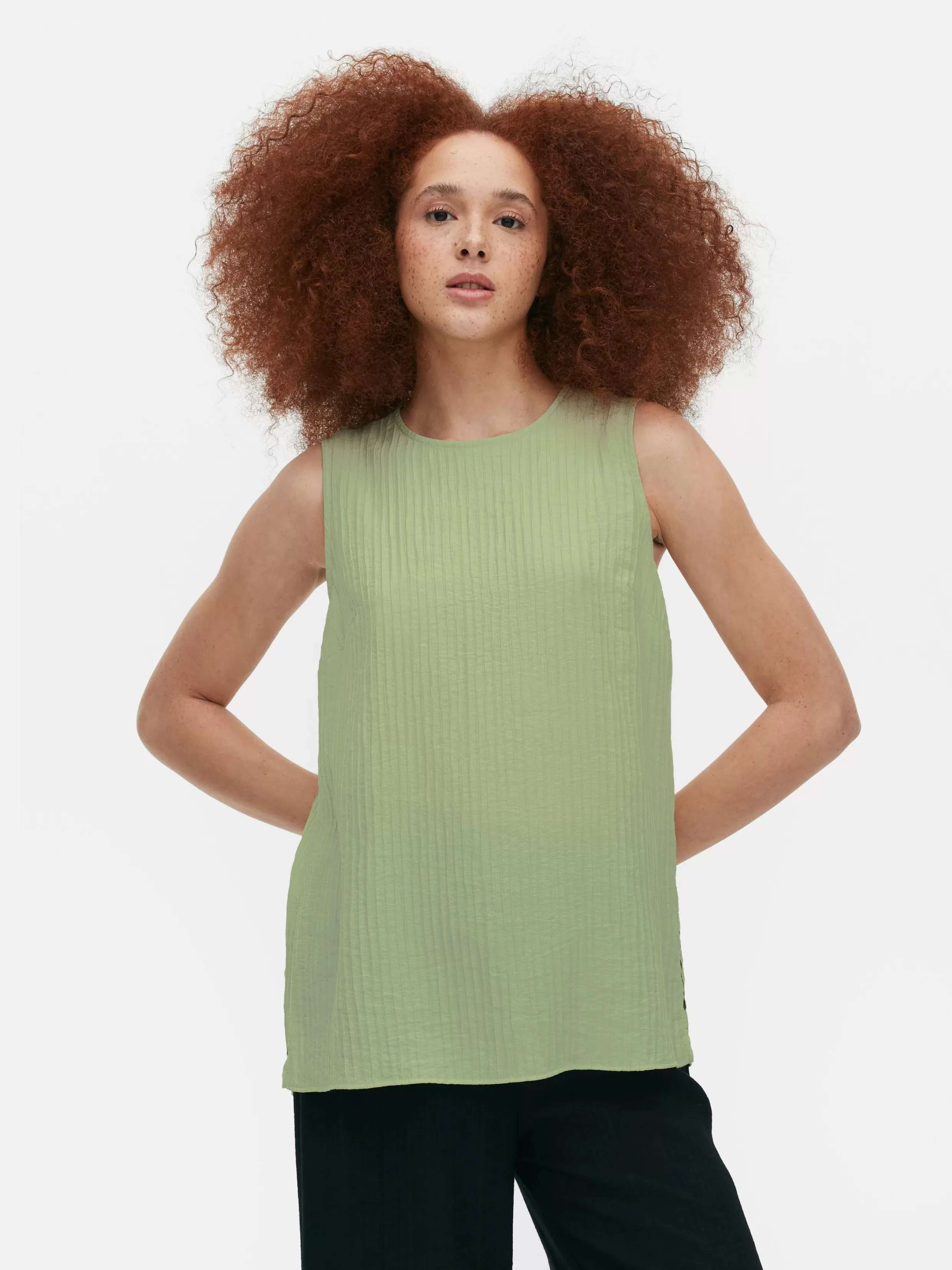 Best Sale Textured Tank Women Shirts And Blouses