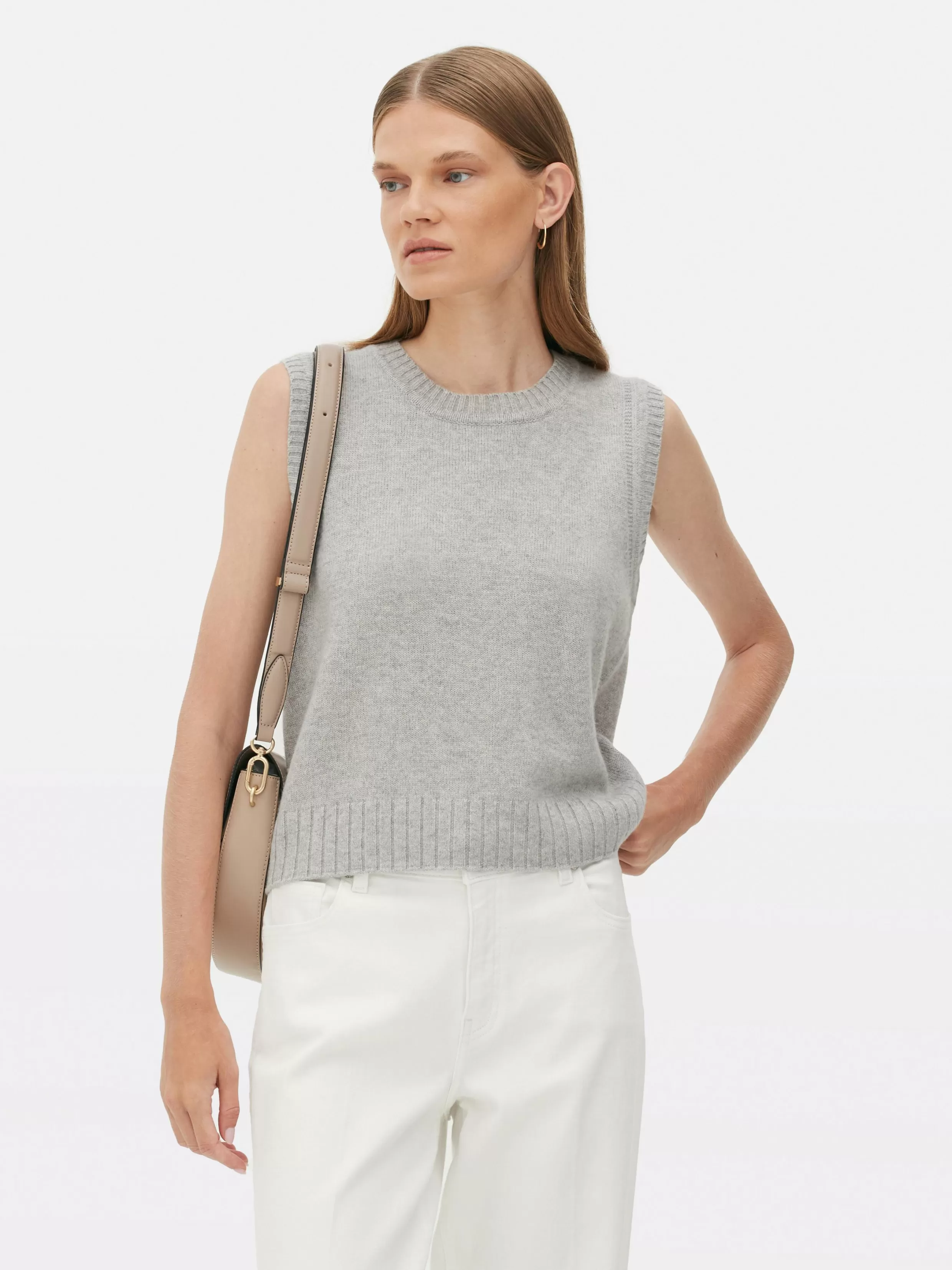 Outlet The Edit Ribbed Trim Knitted Vest Women Sweaters And Cardigans