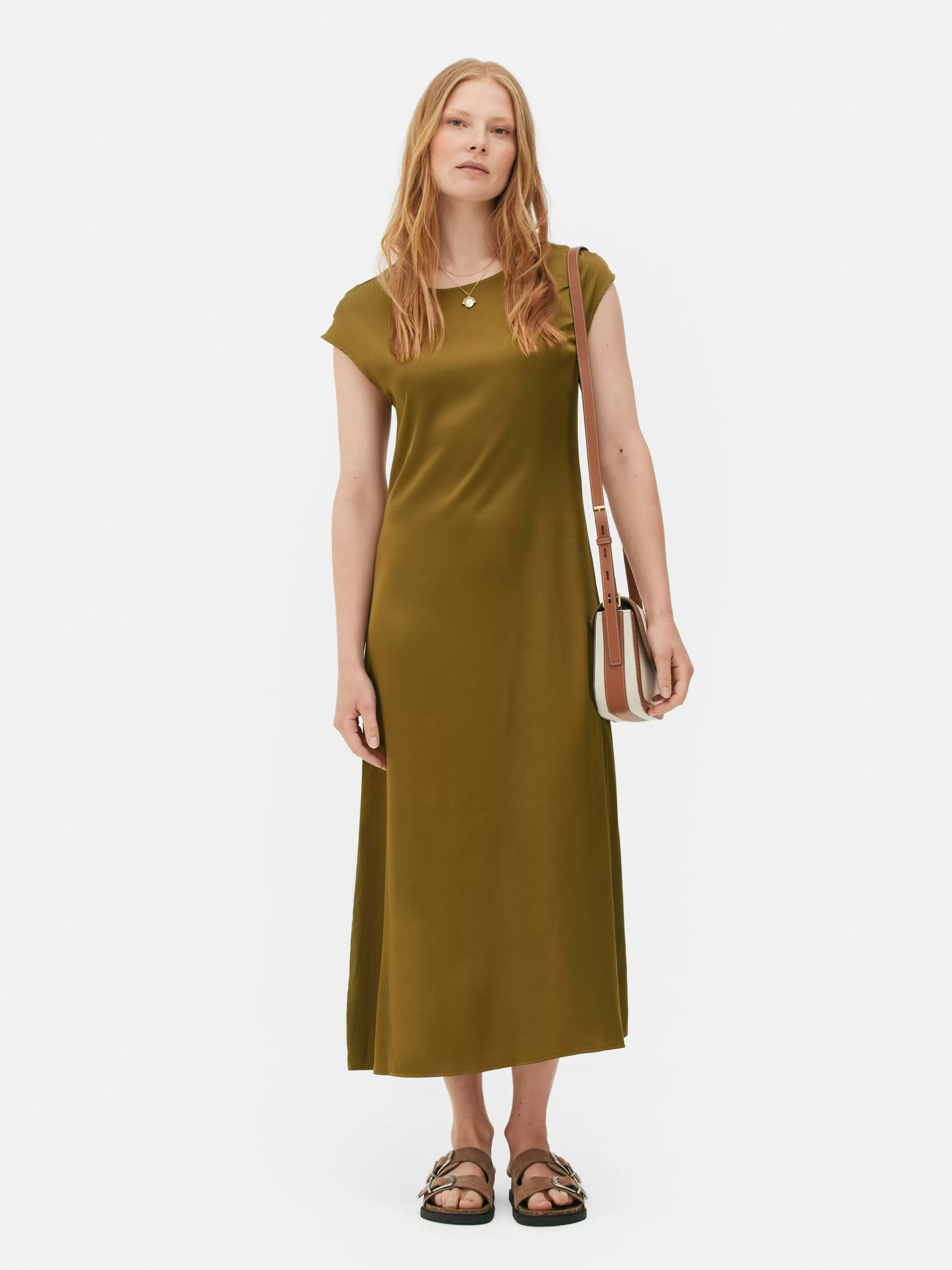 Hot The Edit Satin Midi Dress Women Dresses