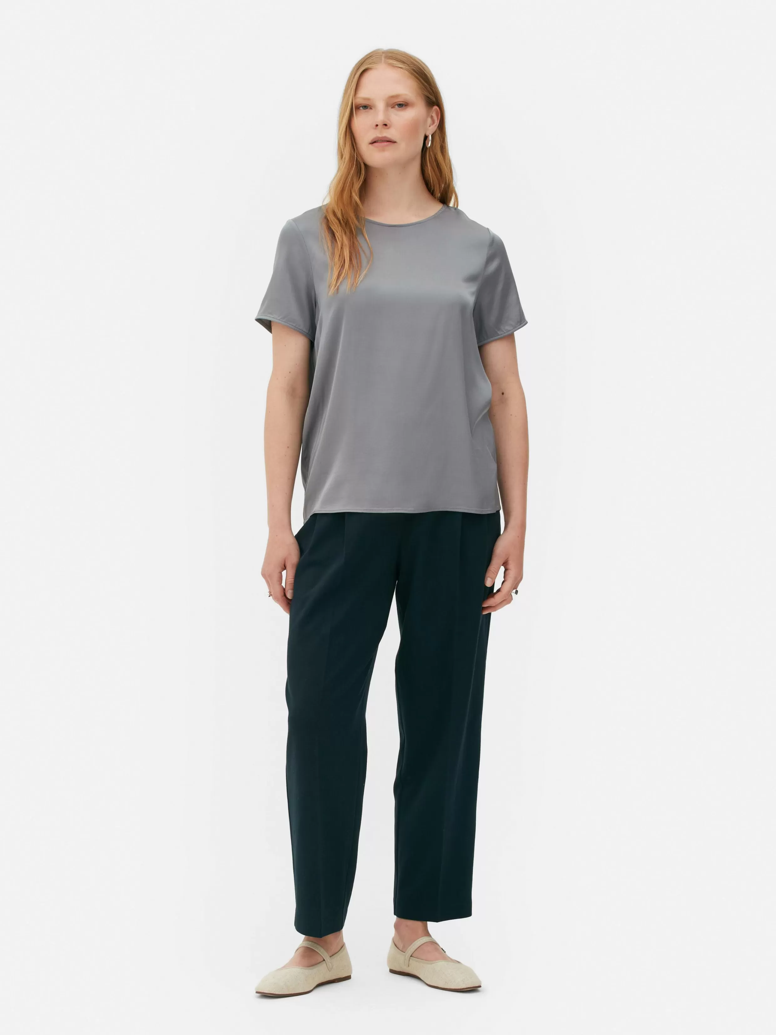 Online The Edit Satin T-Shirt Women Tops And T-Shirts