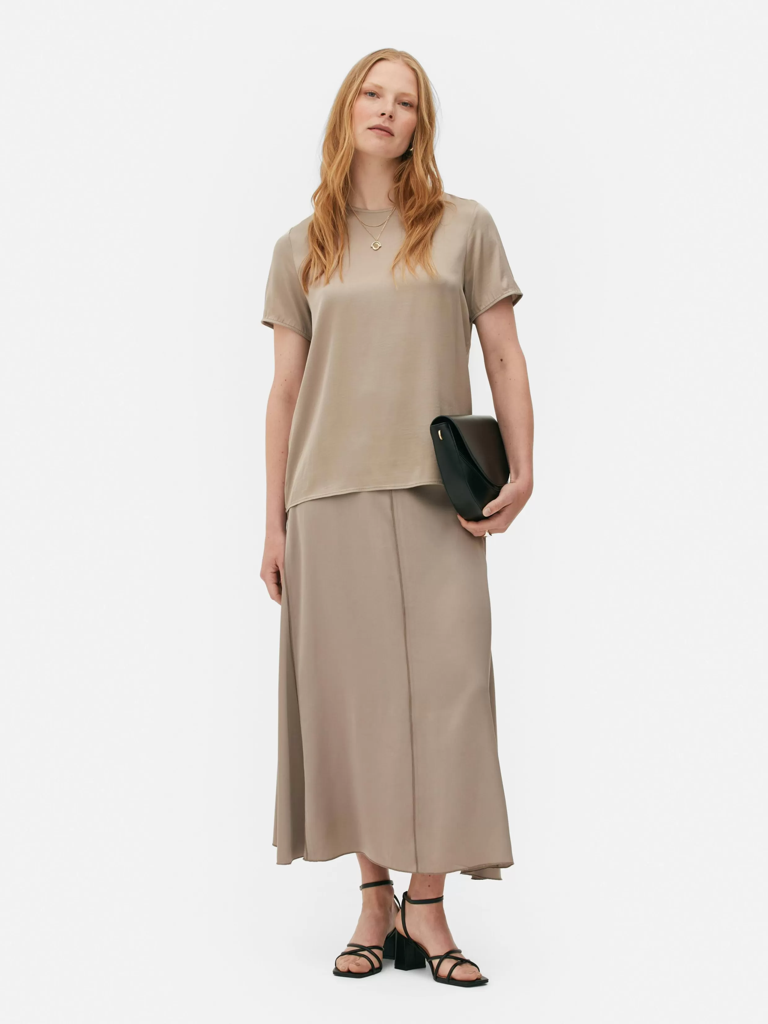 Online The Edit Satin T-Shirt Women Tops And T-Shirts