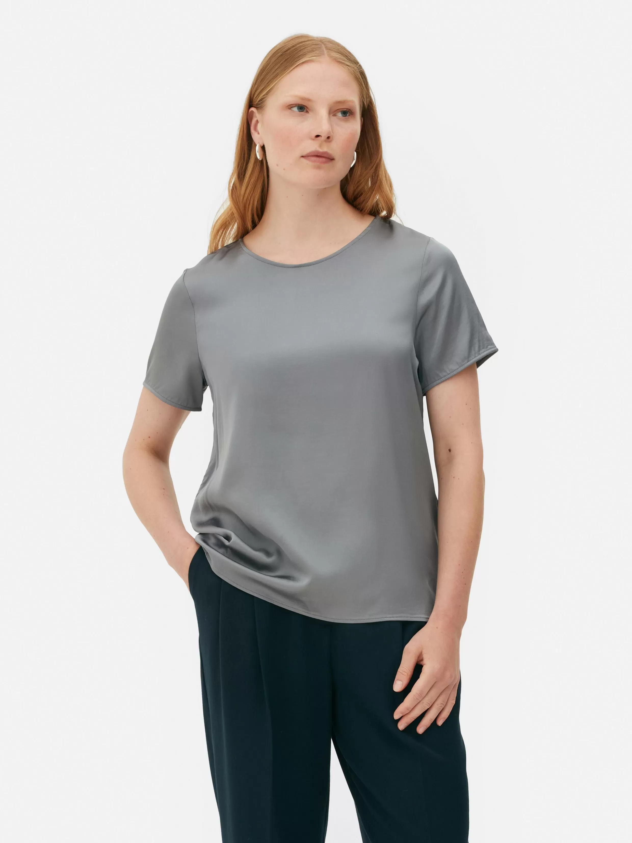 Online The Edit Satin T-Shirt Women Tops And T-Shirts