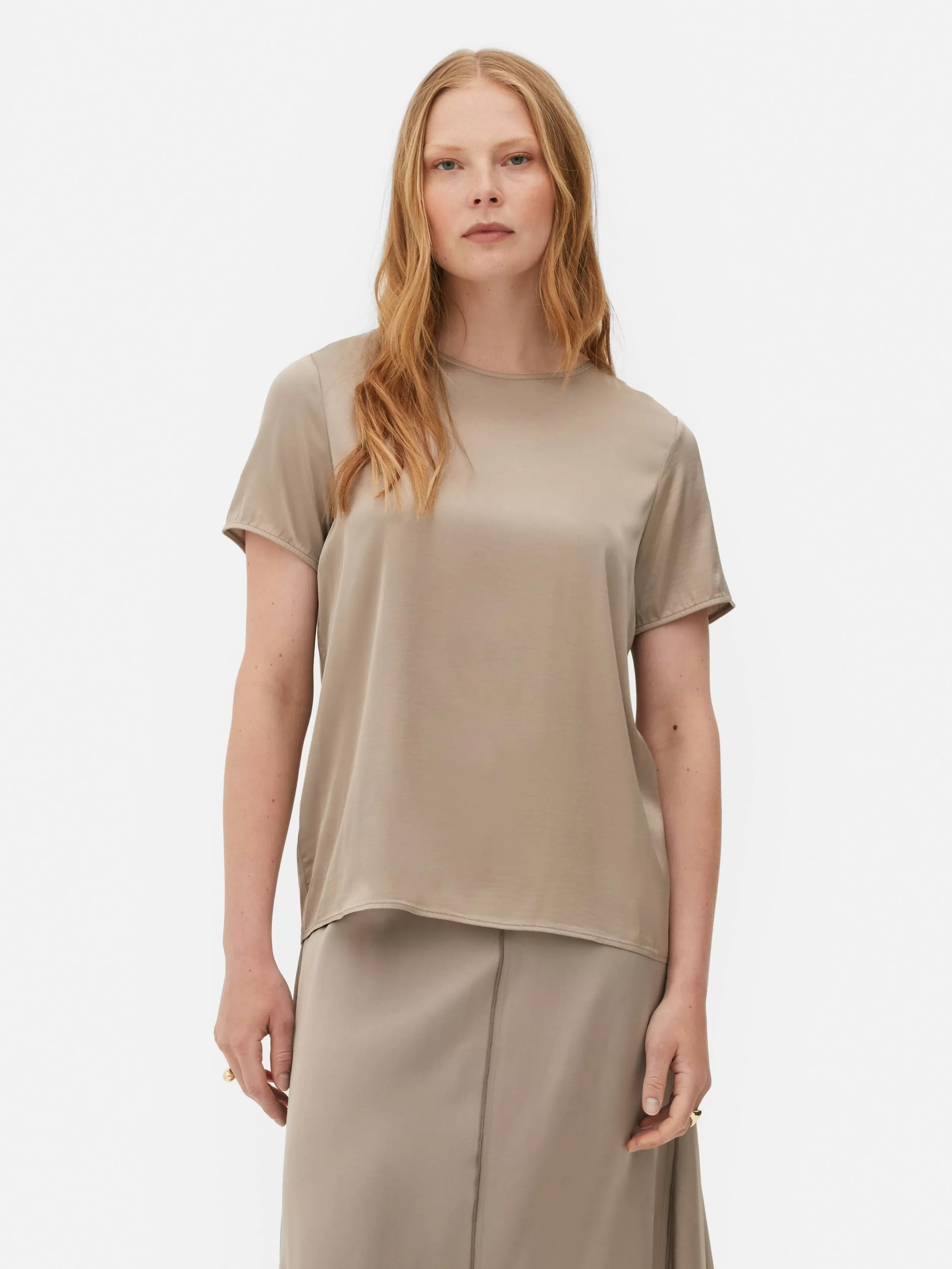 Online The Edit Satin T-Shirt Women Tops And T-Shirts