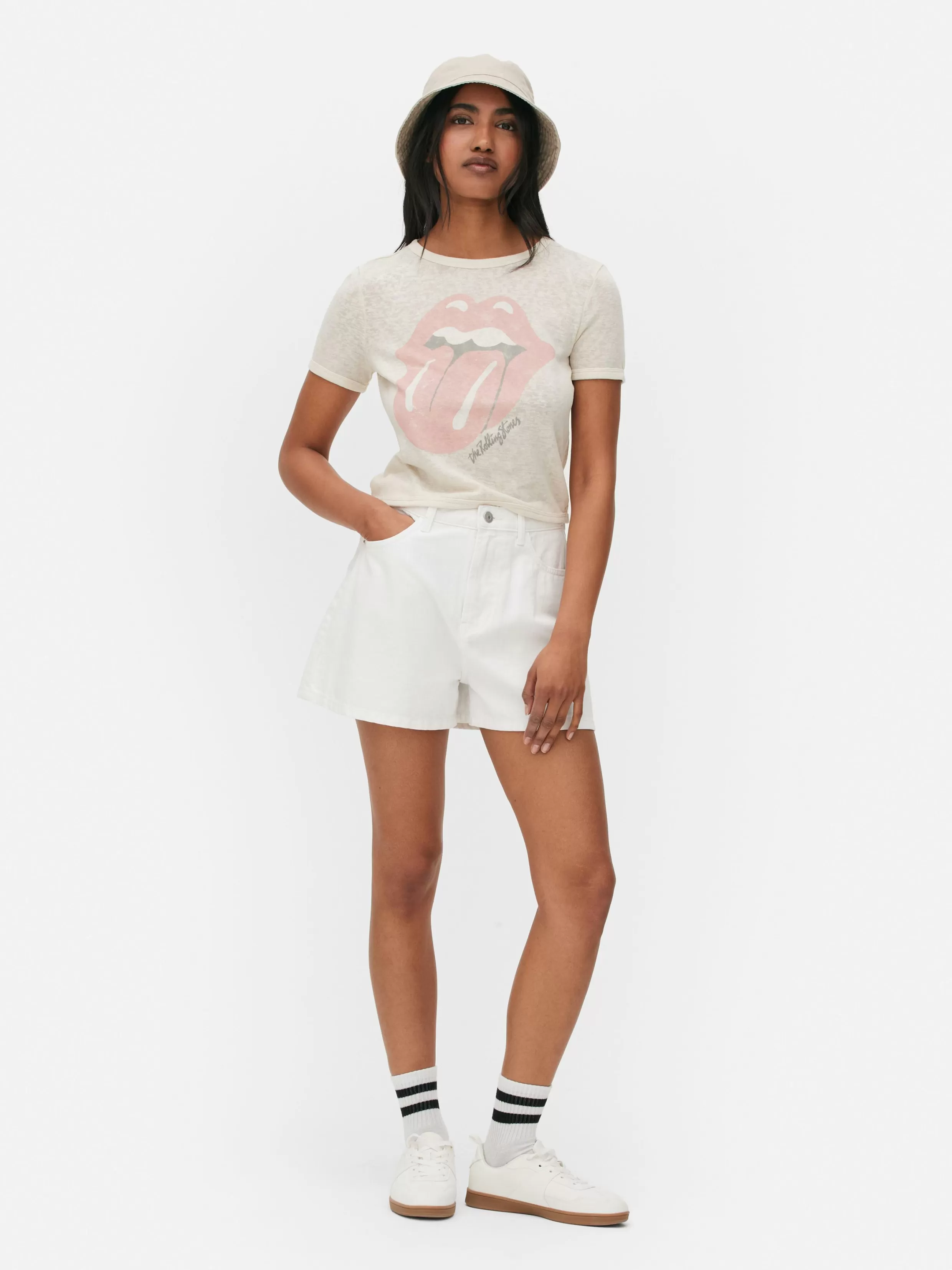 Best Sale The Rolling Stones Logo Cropped T-Shirt Women Graphic Tees And Sweatshirts | Tops And T-Shirts