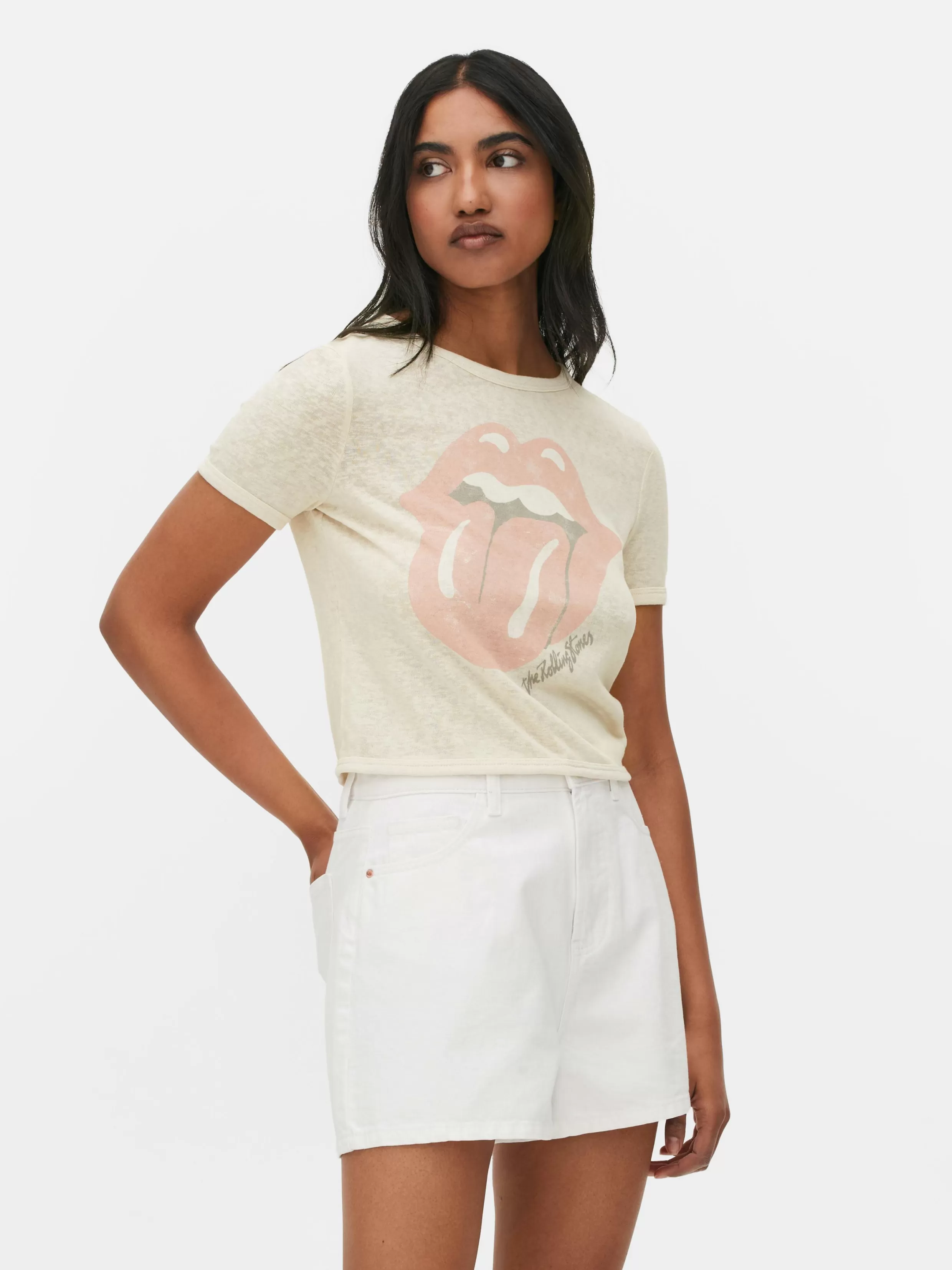 Best Sale The Rolling Stones Logo Cropped T-Shirt Women Graphic Tees And Sweatshirts | Tops And T-Shirts