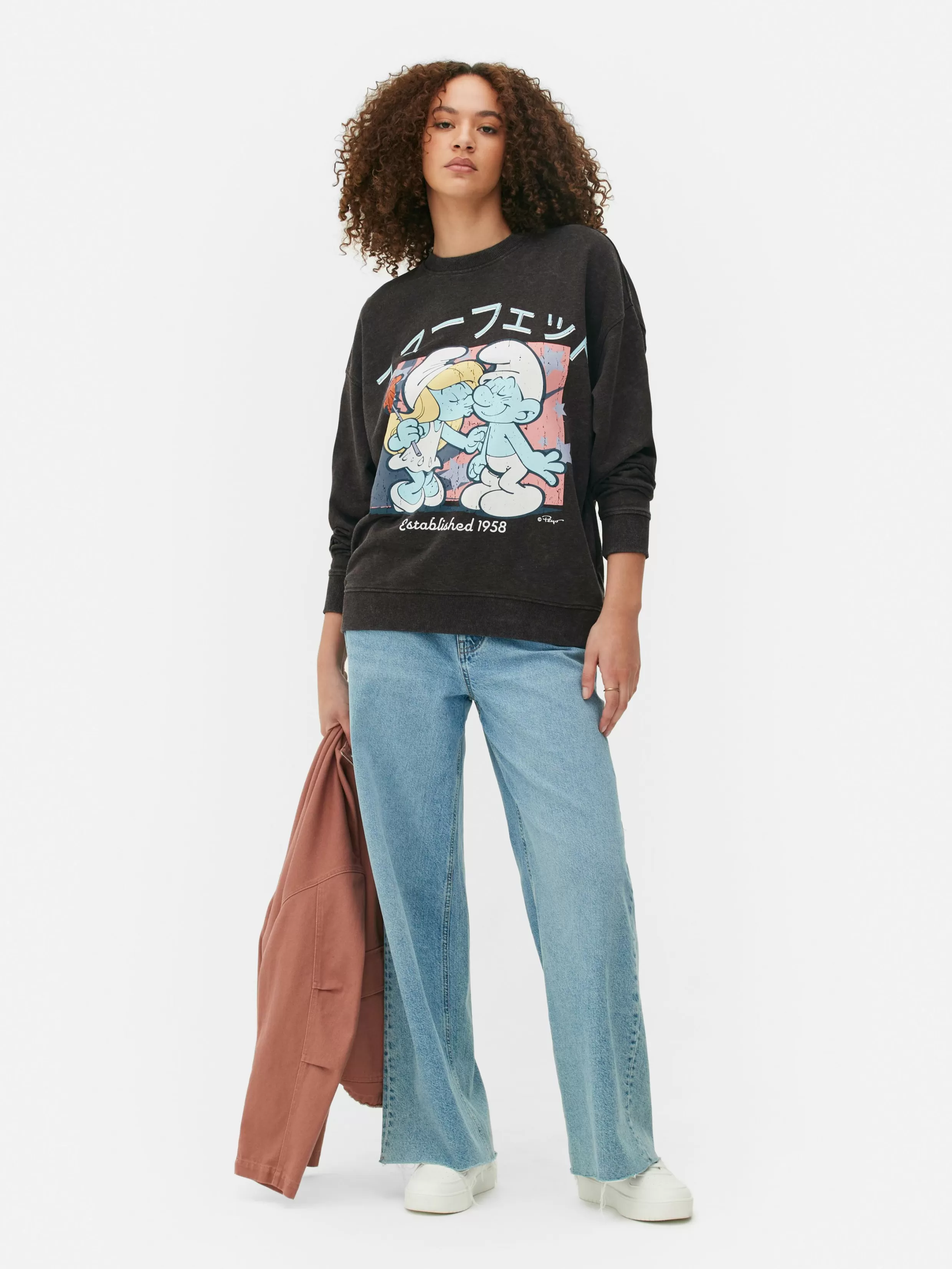 Sale The Smurfs Oversized Graphic Sweatshirt Women Graphic Tees And Sweatshirts | Hoodies And Sweatshirts