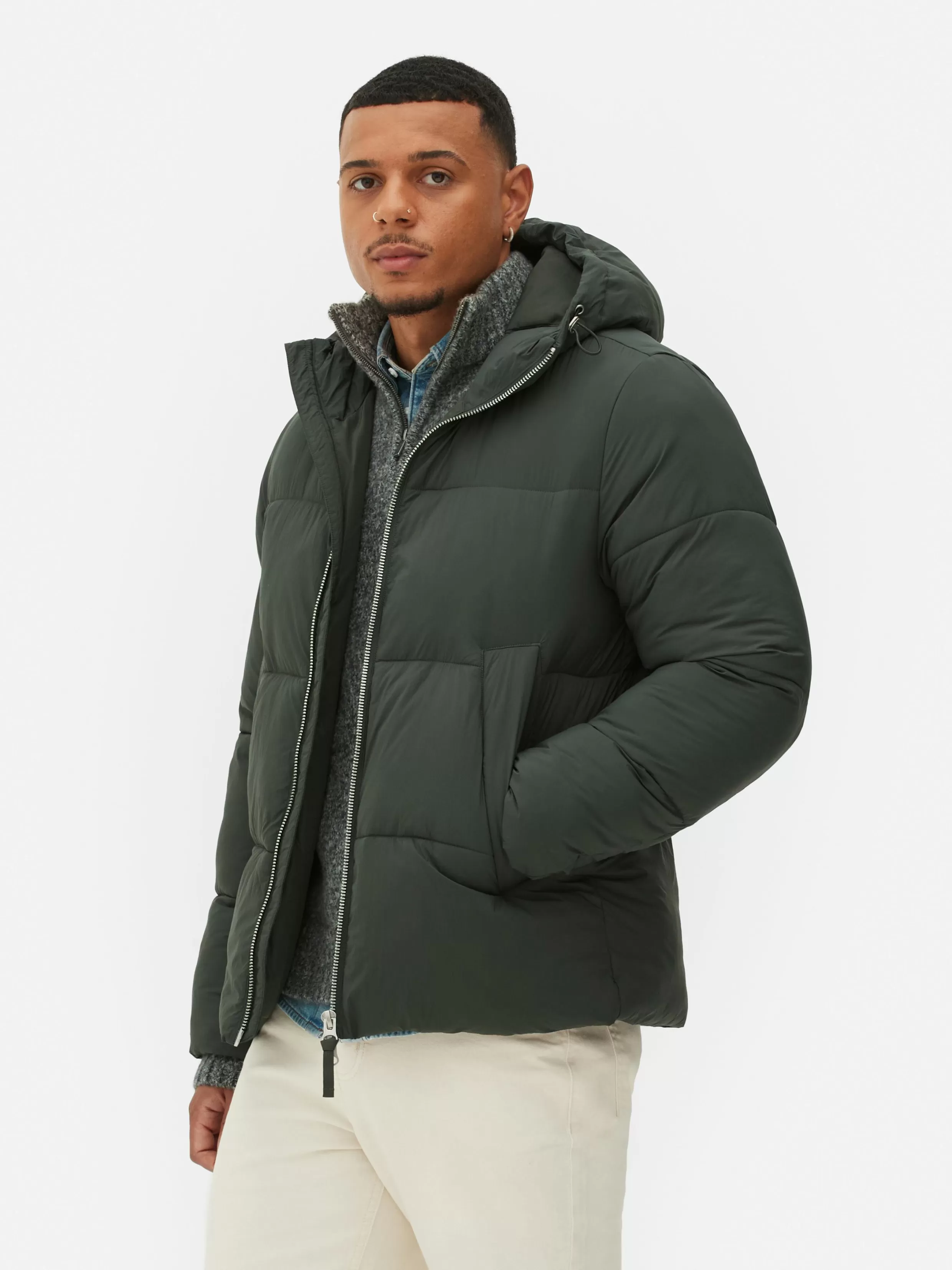 Discount Two-Way Zip Puffer Jacket Coats And Jackets