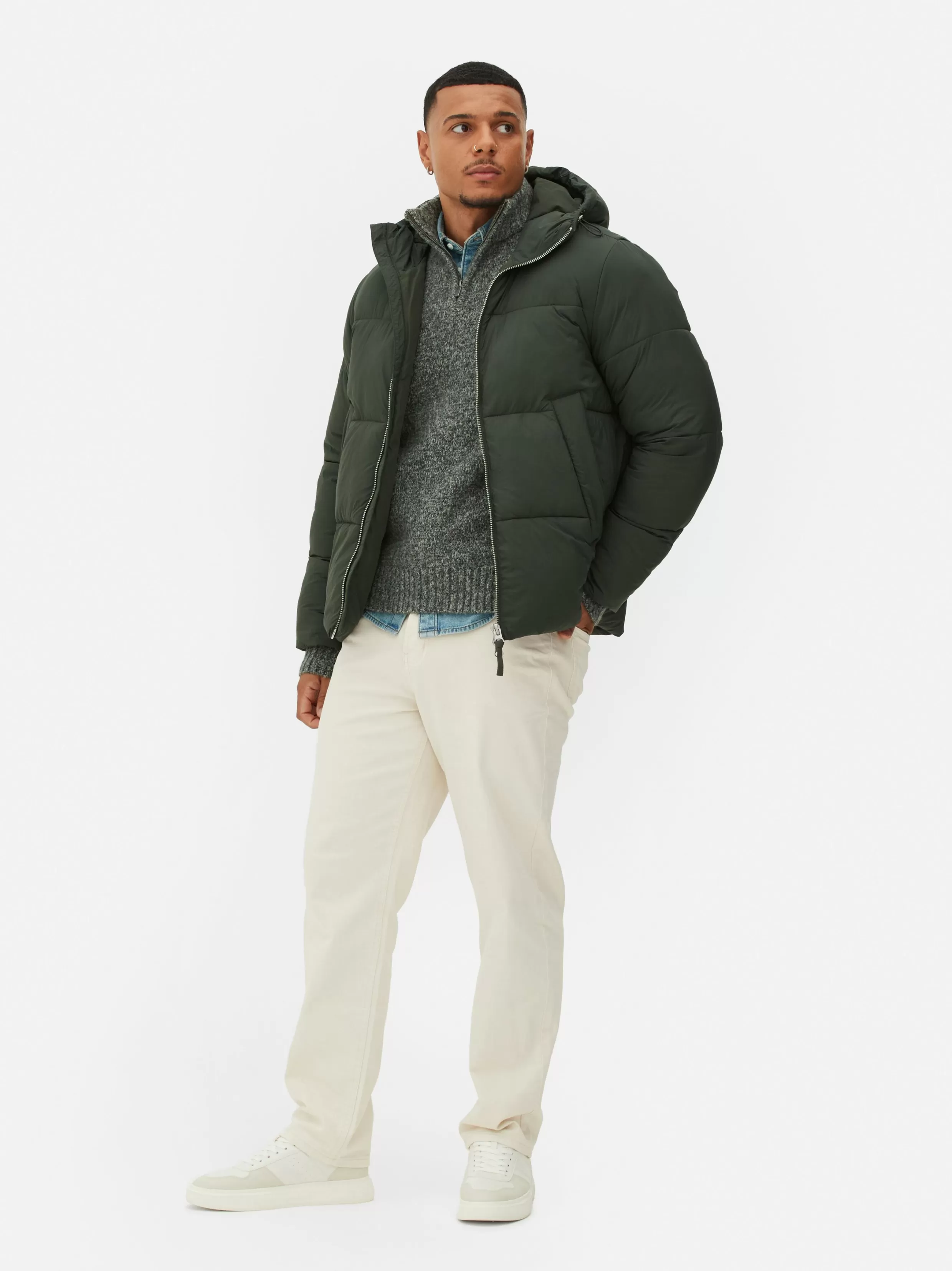 Discount Two-Way Zip Puffer Jacket Coats And Jackets