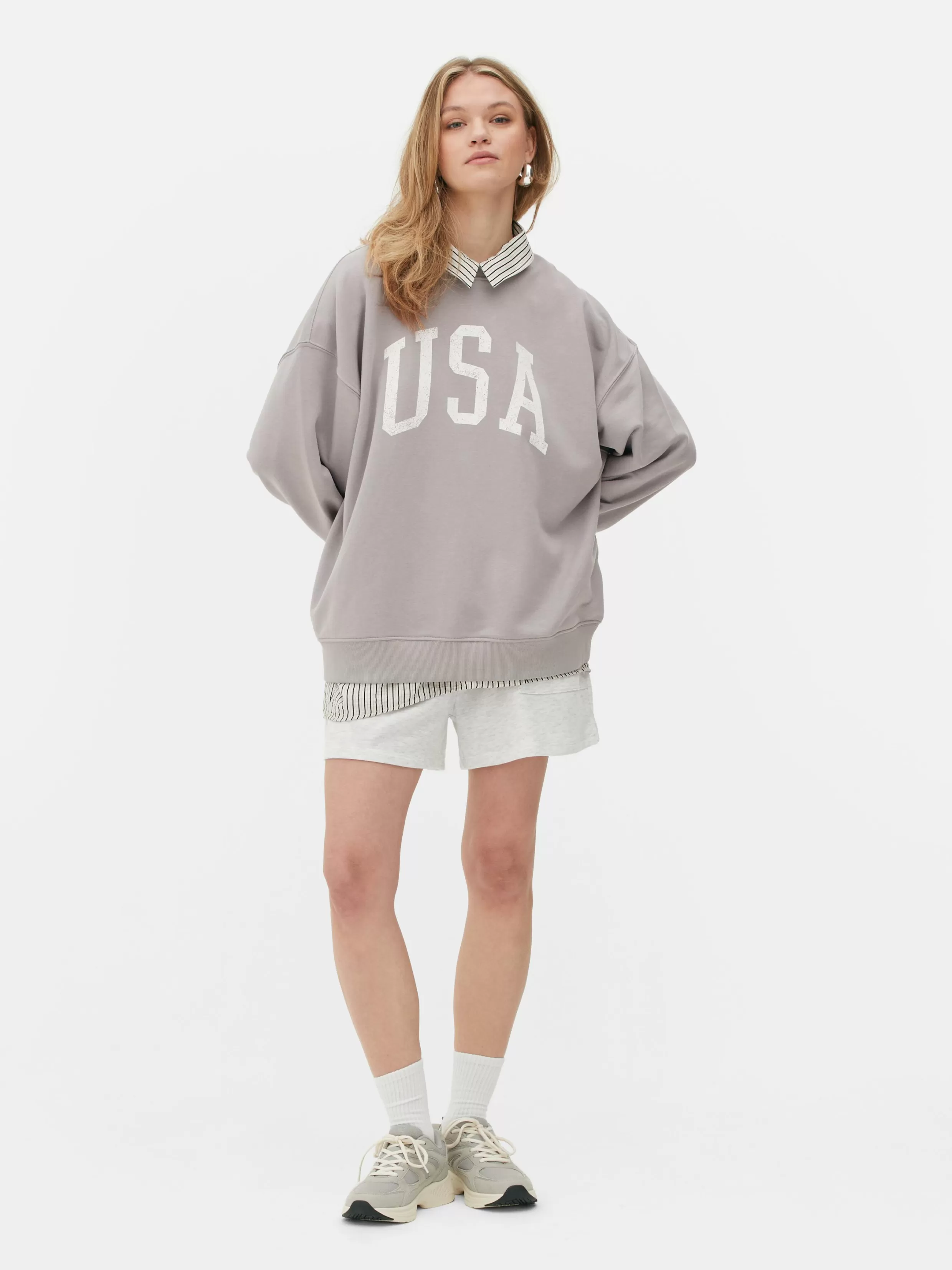 Hot USA Print Oversized Sweatshirt Women Hoodies And Sweatshirts