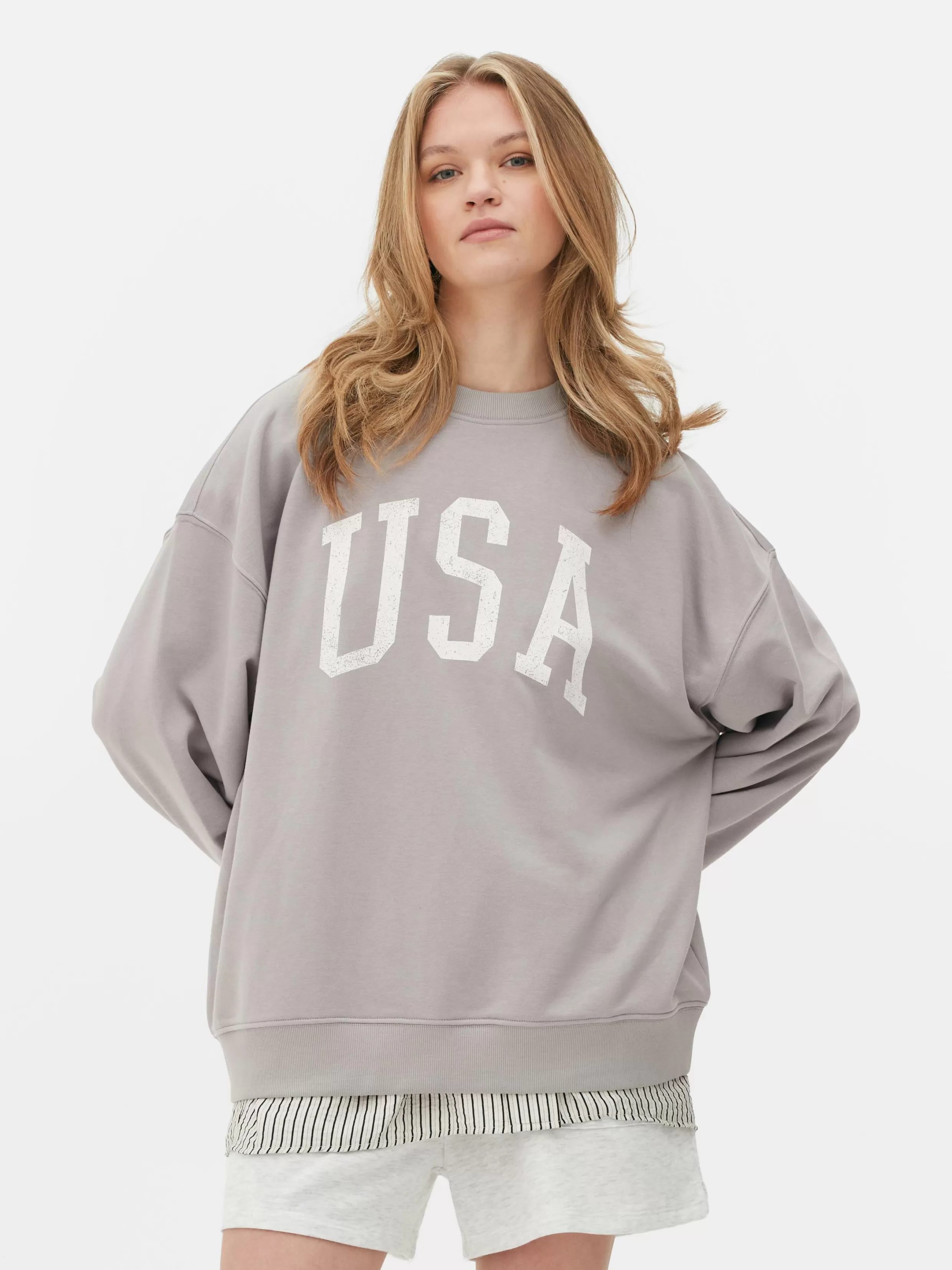 Hot USA Print Oversized Sweatshirt Women Hoodies And Sweatshirts